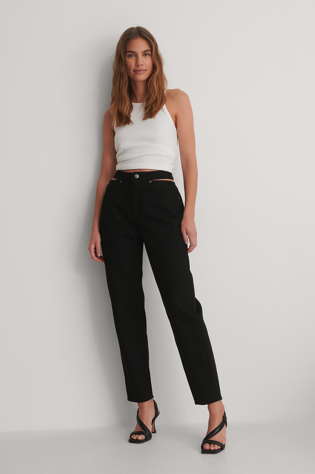 Black Biologique Combinaison À Découpes