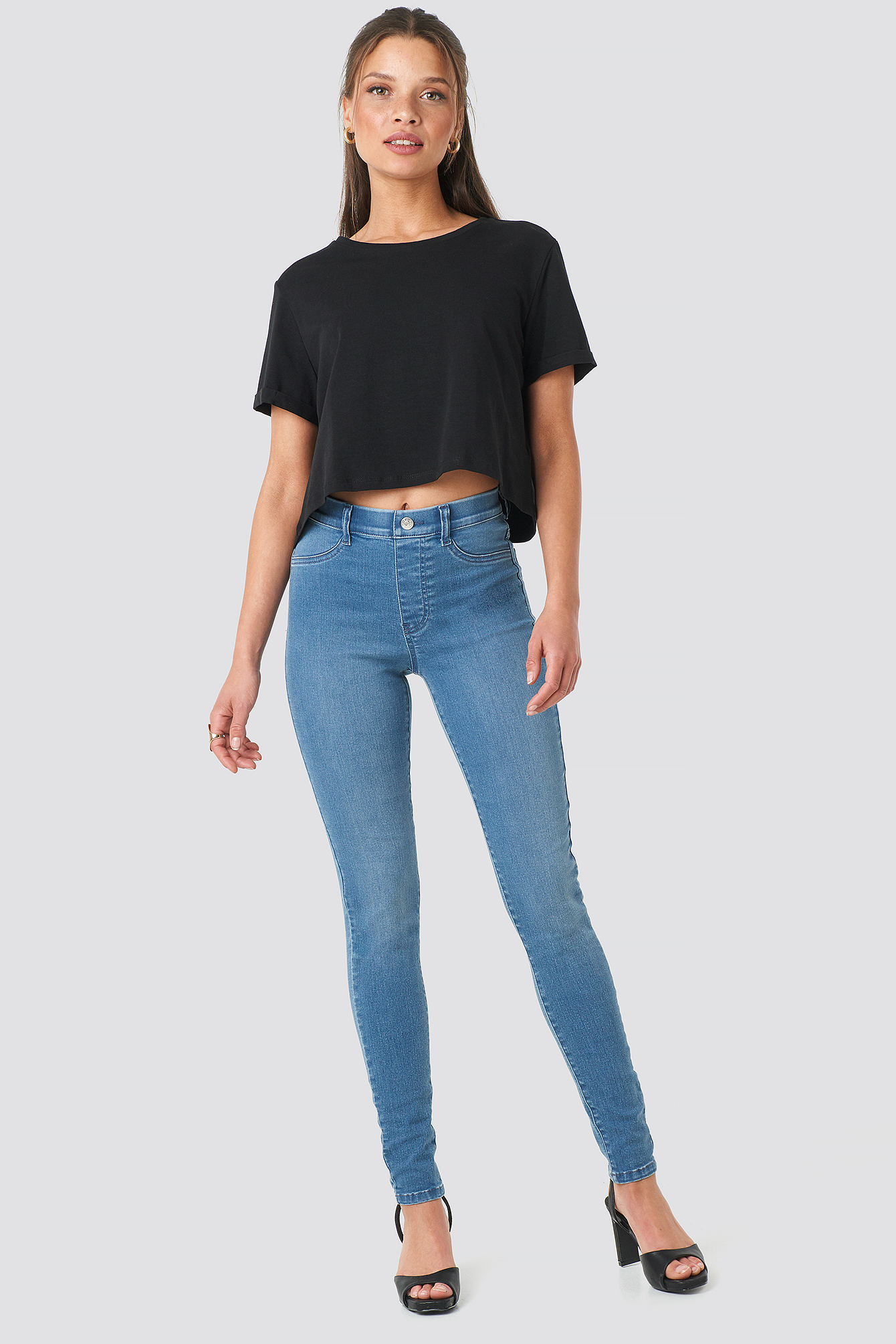 Mid Blue Denim Leggings