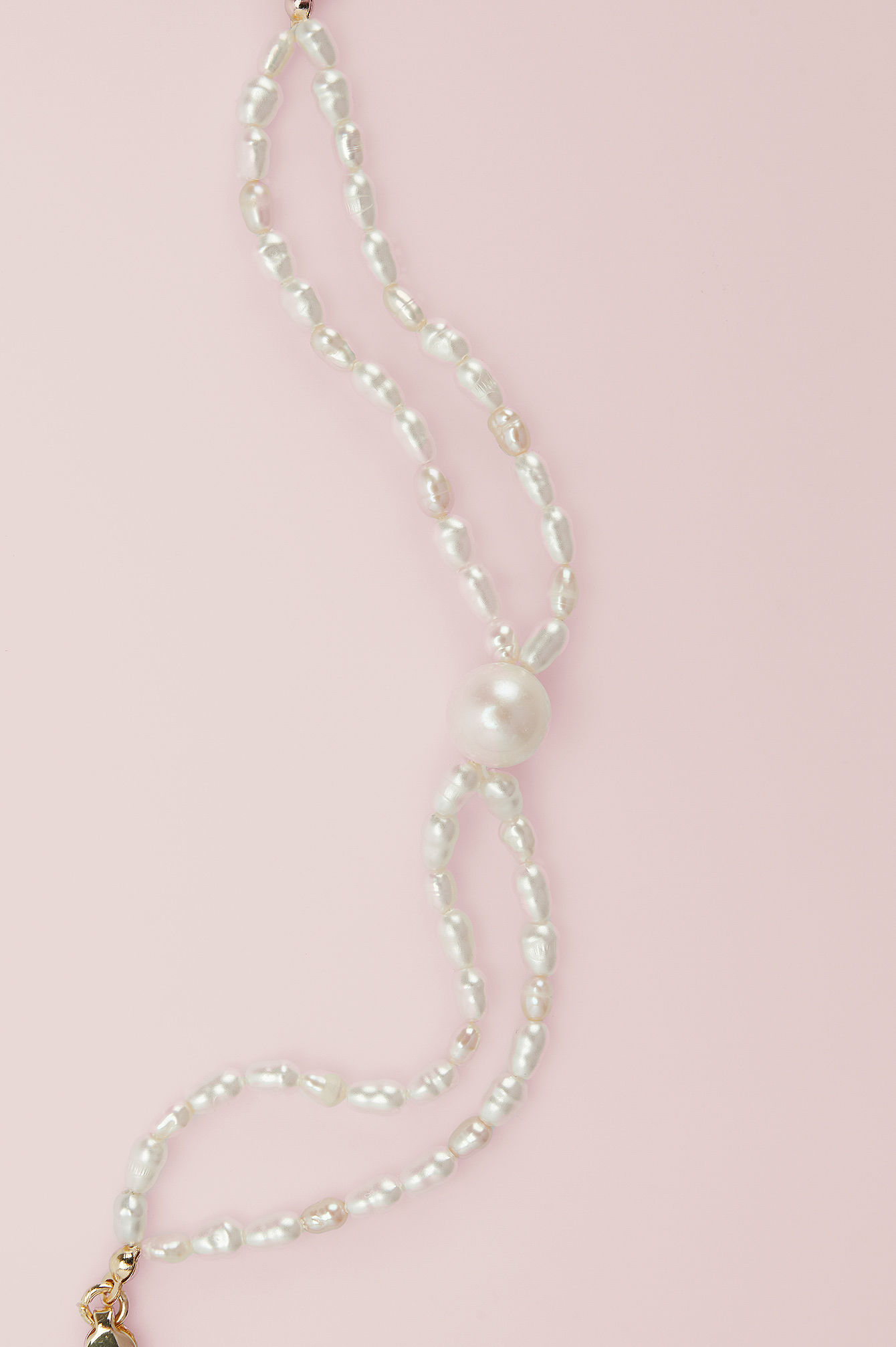 White Grand bracelet de perles deux rangs