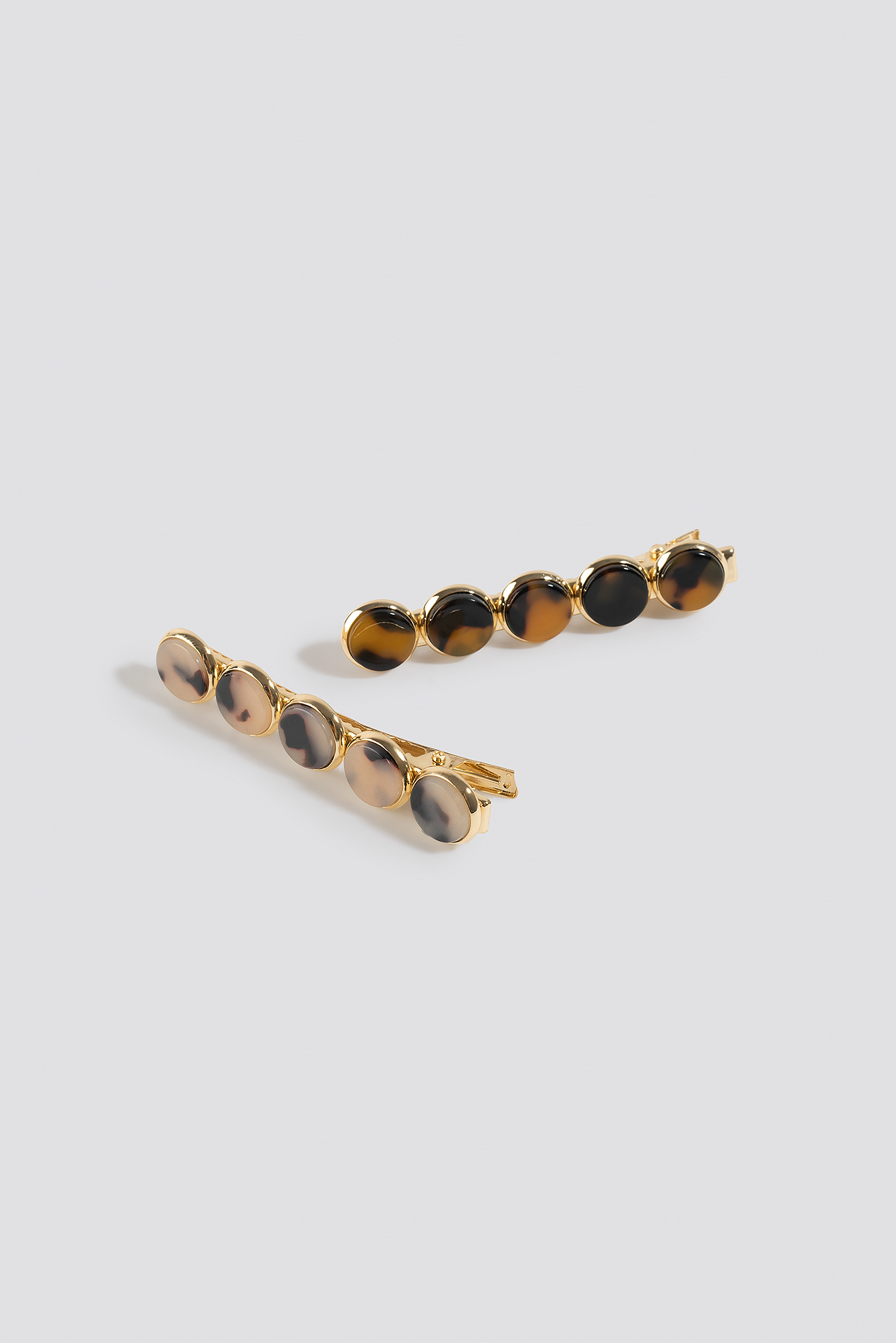 Tortoise Double Pack Resin Plate Hairclips