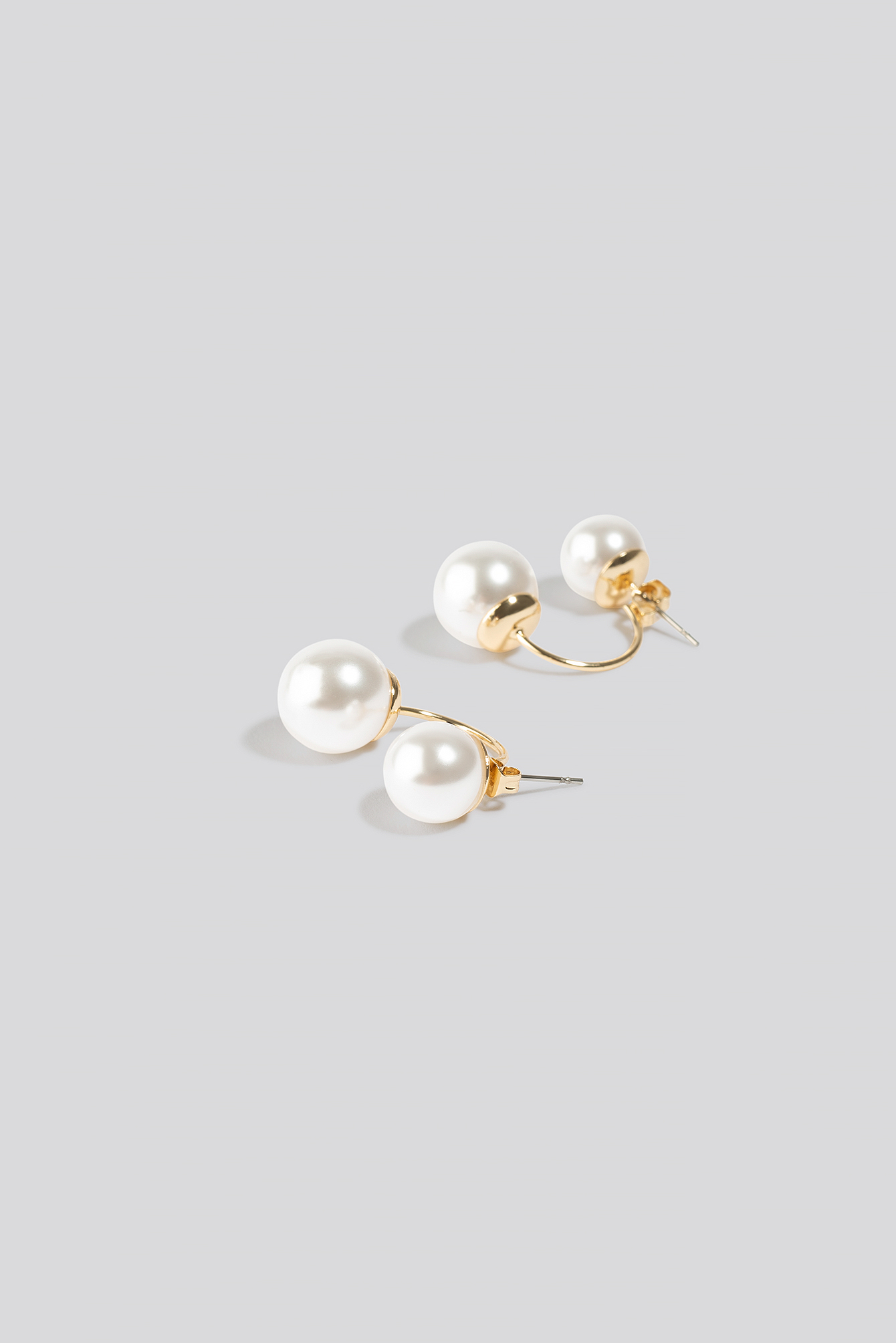 Gold Double Pearl Earrings