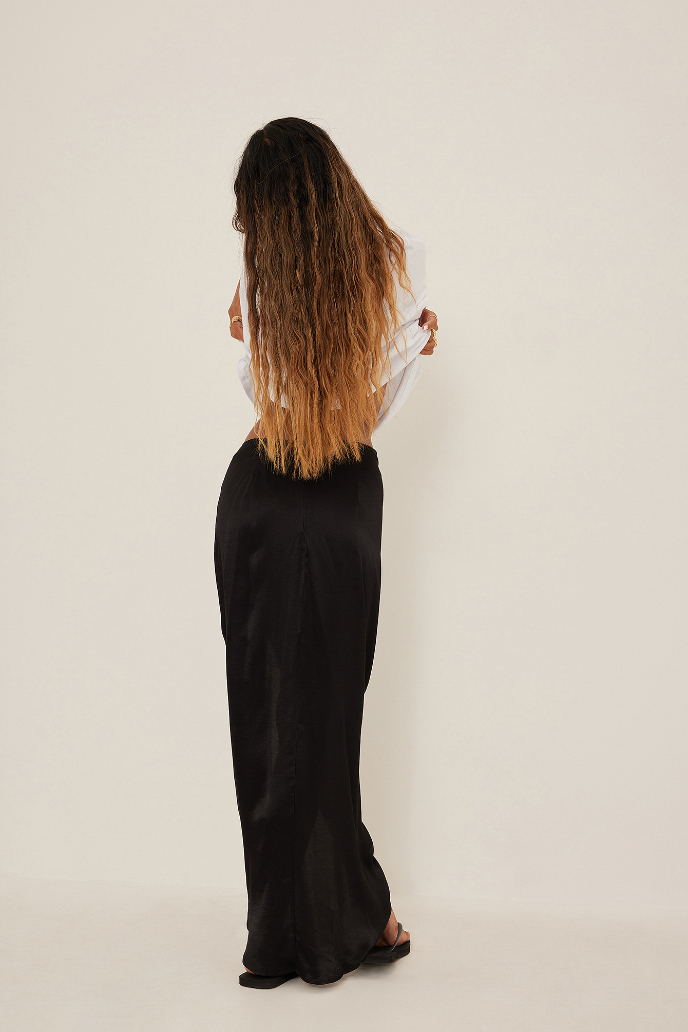Black Jupe longue drapée