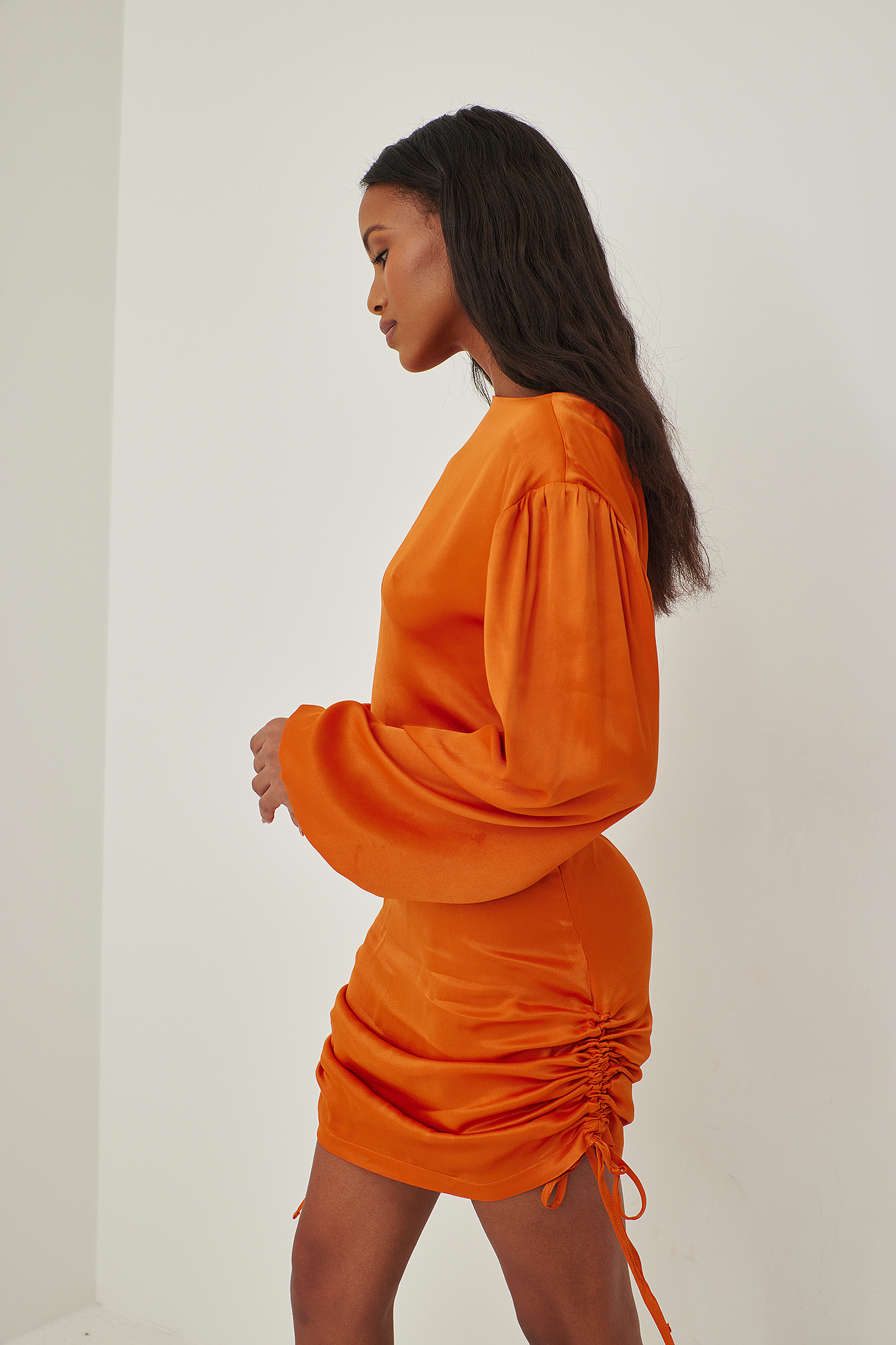 Orange Mini robe à cordon
