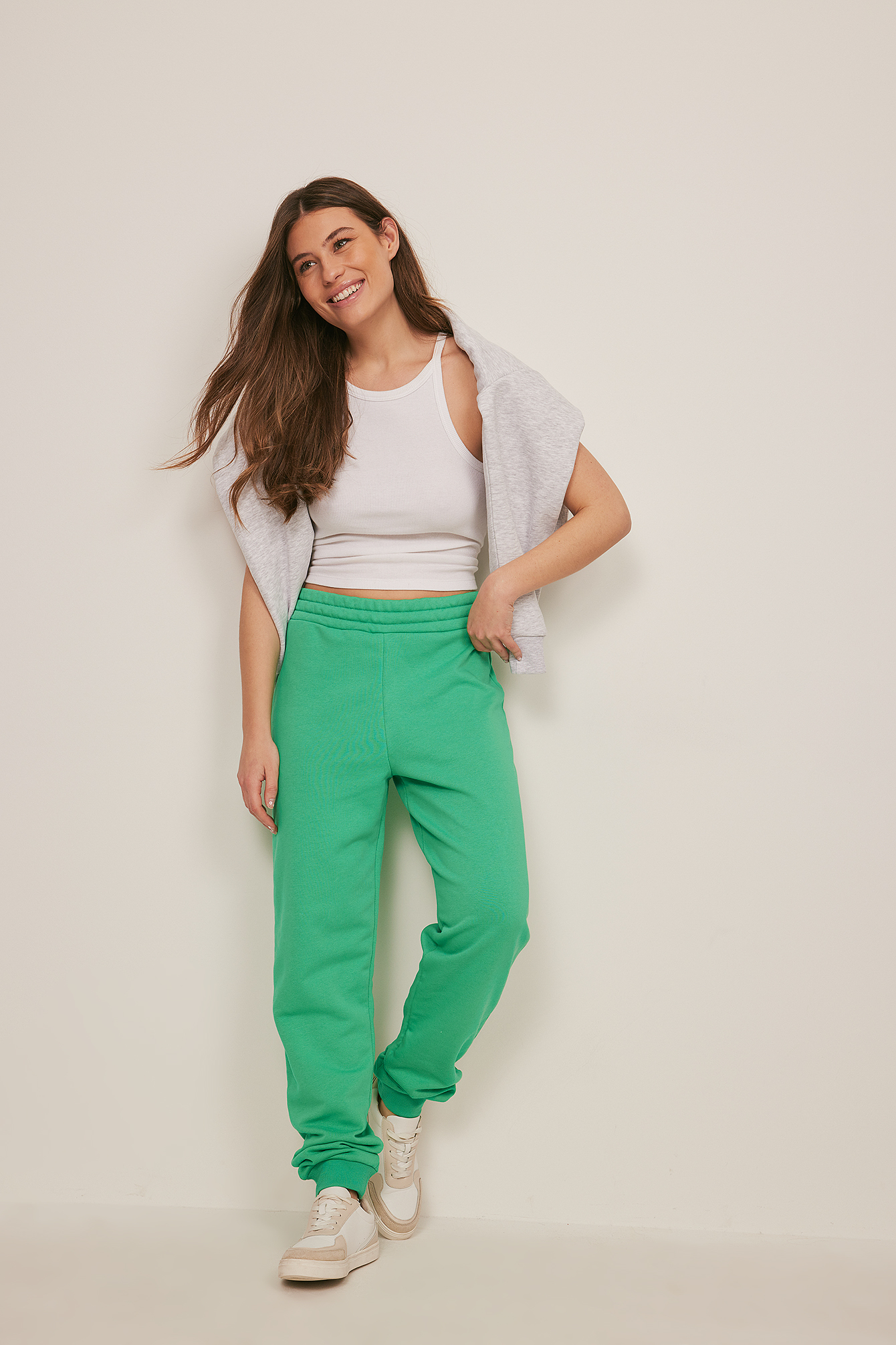 Green Pantalon de survêtement à taille élastique