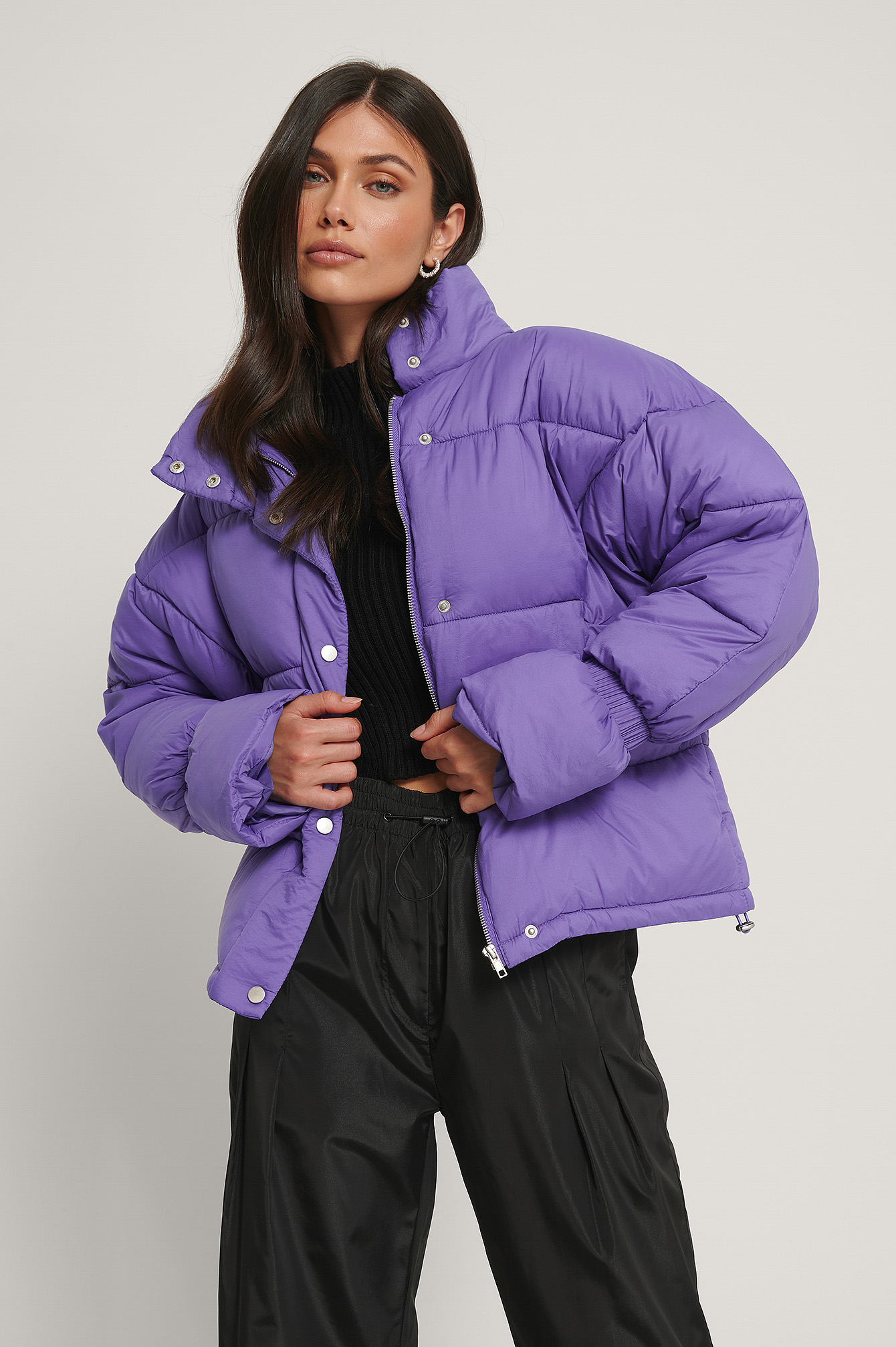 Strong Purple Veste Matelassée Avec Détail Élastique