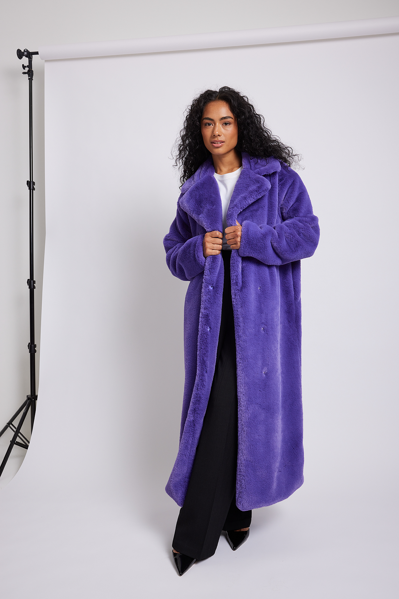 Purple Manteau fausse fourrure