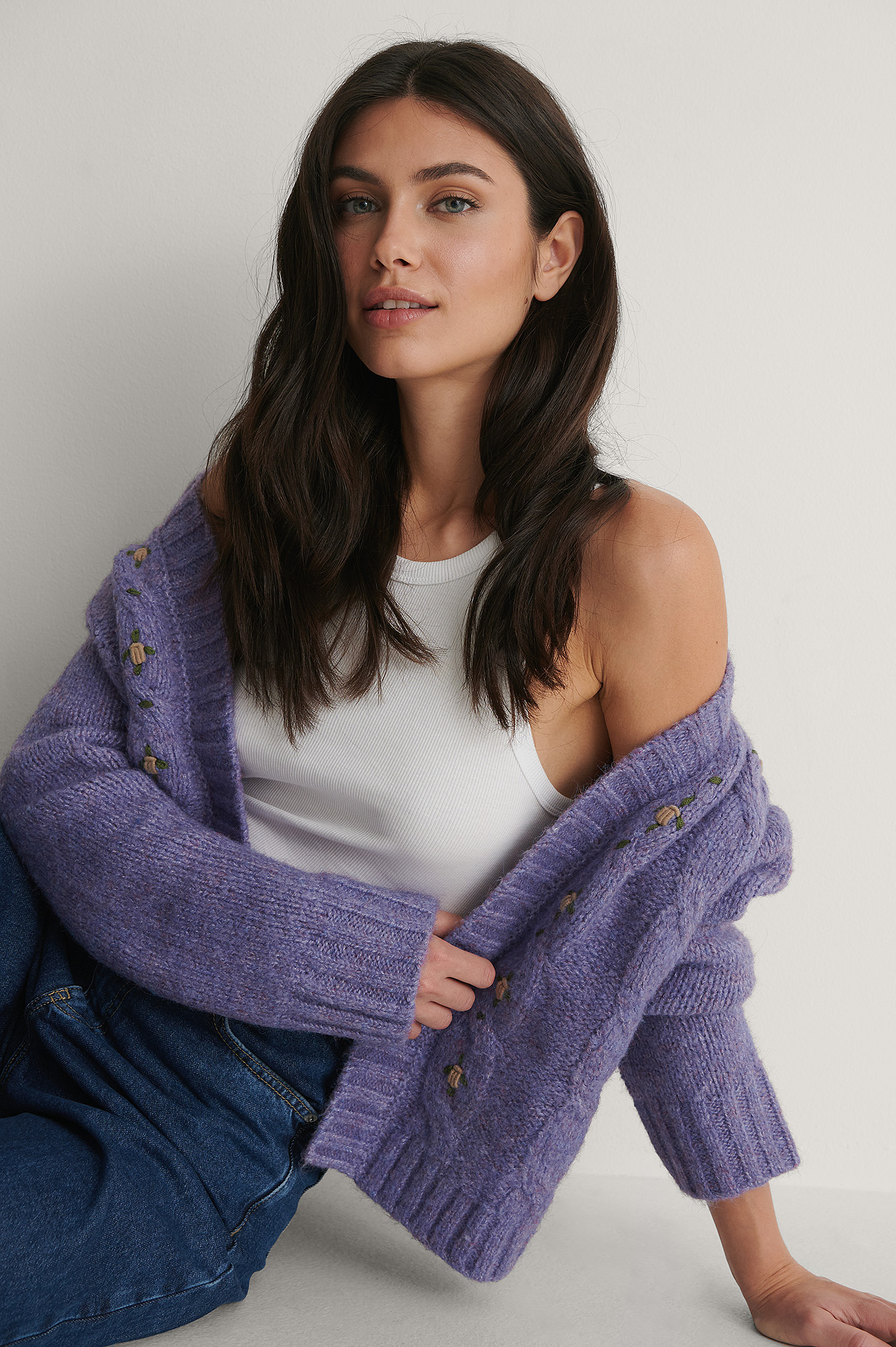 Purple Cardigan Tricot