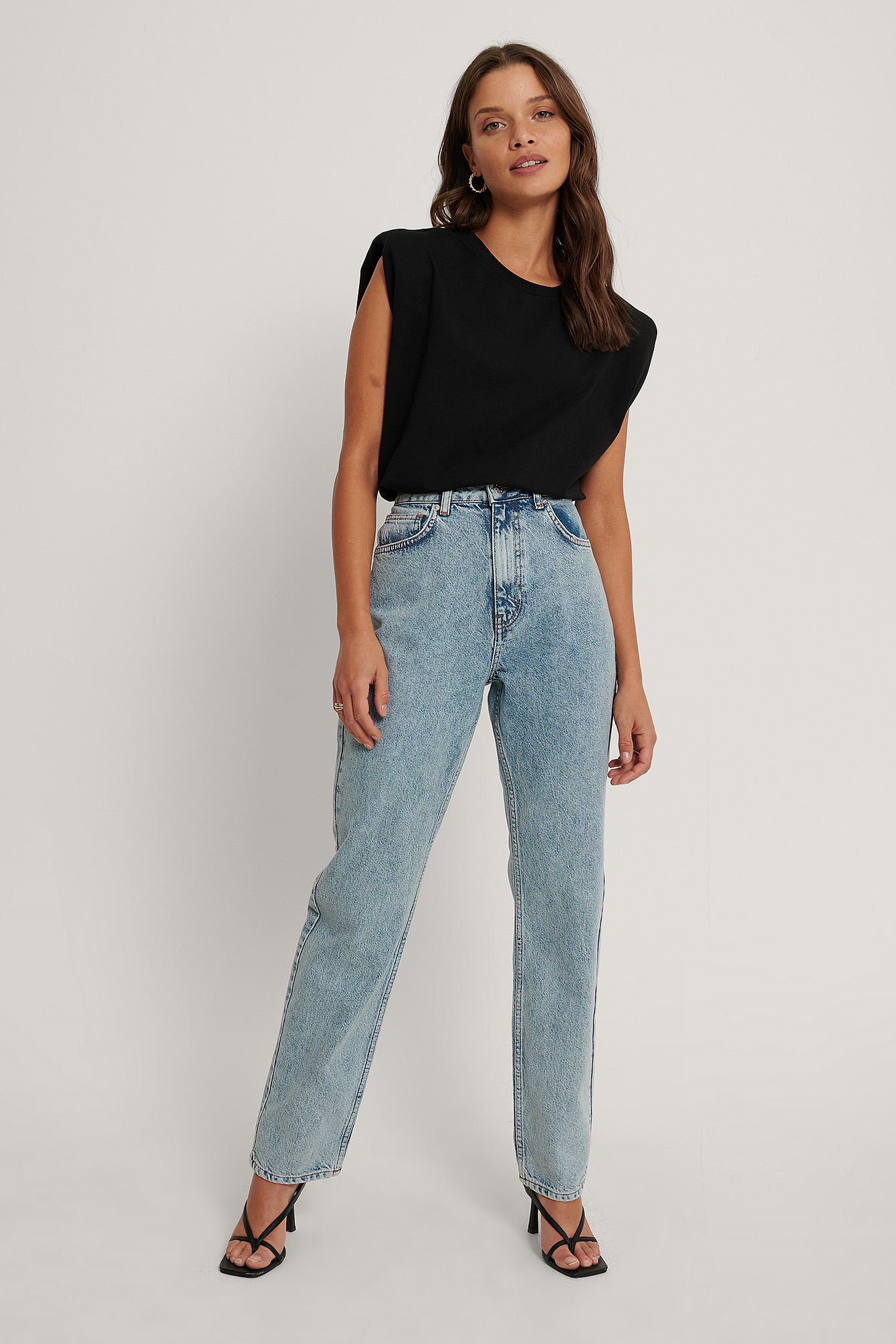 Acid Blue Biologiques Jean Taille Haute Droit