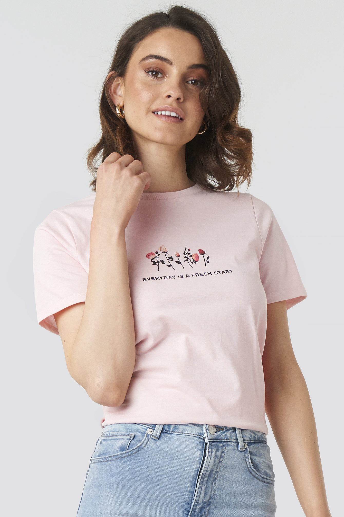 Pink NA-KD Fresh Start T-shirt