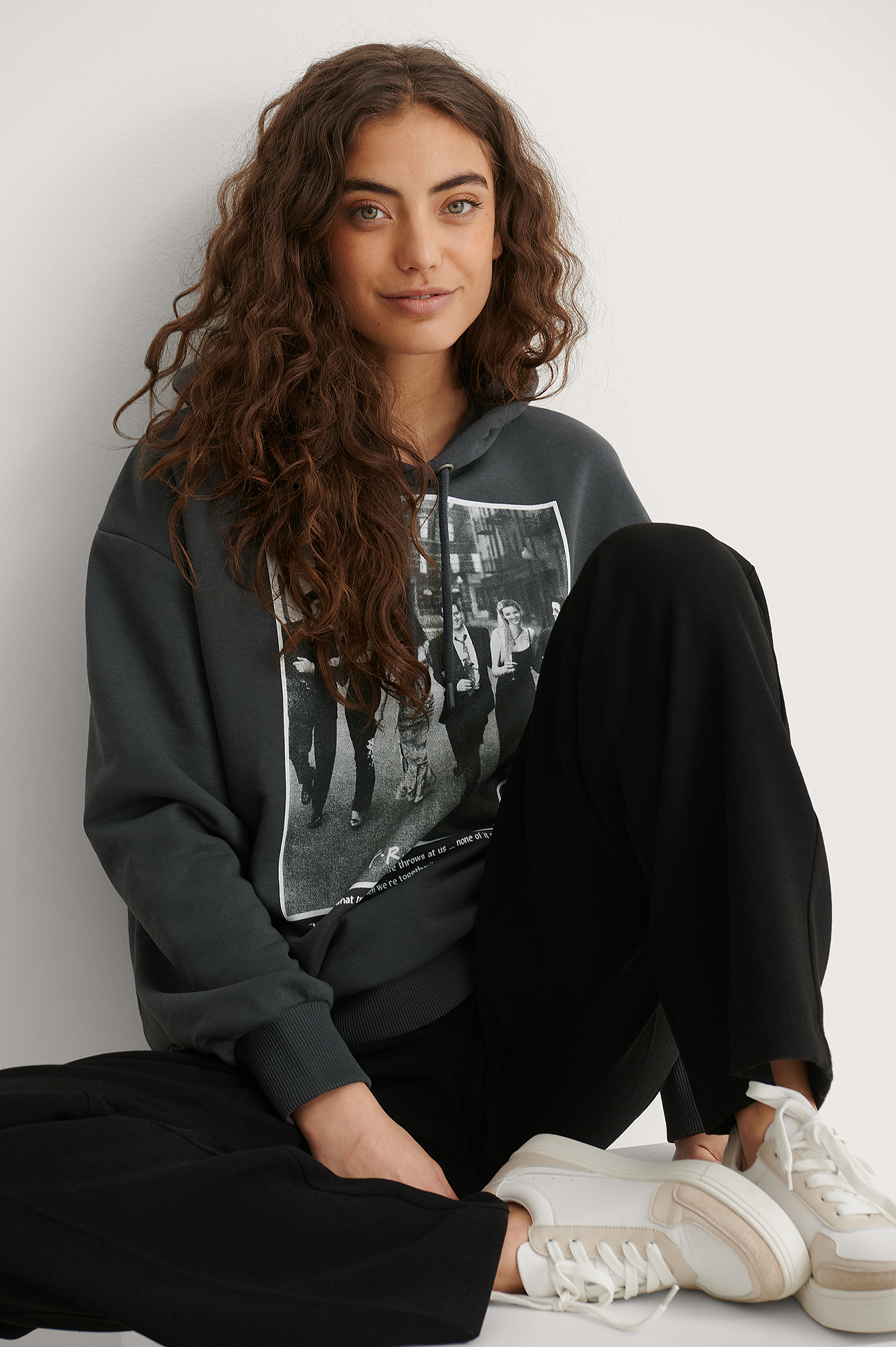 Grey Friends Poster Sweat À Capuche Imprimé Oversize