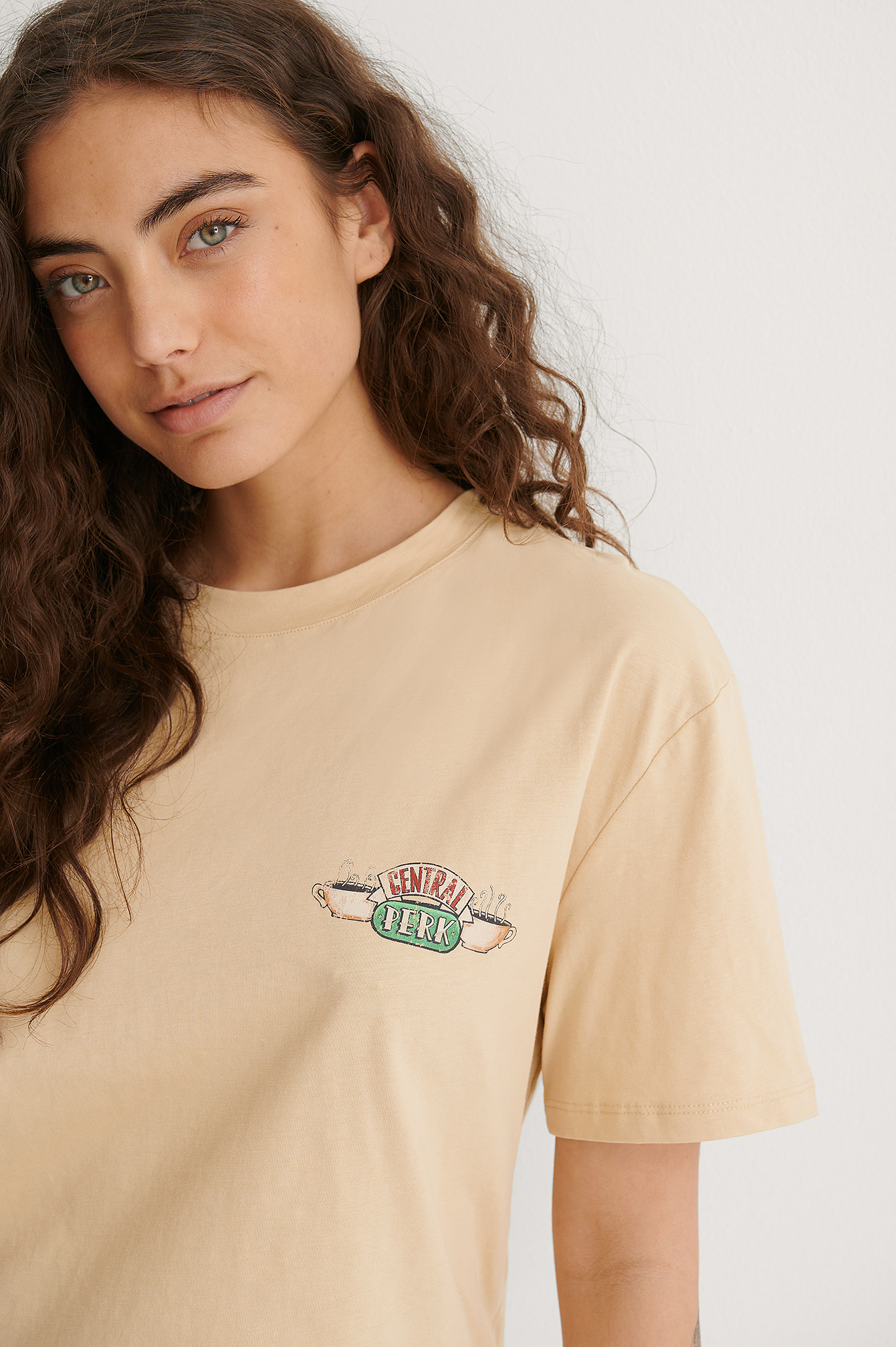 Beige Central Perk Biologique T-shirt Unisexe Imprimé FRIENDS