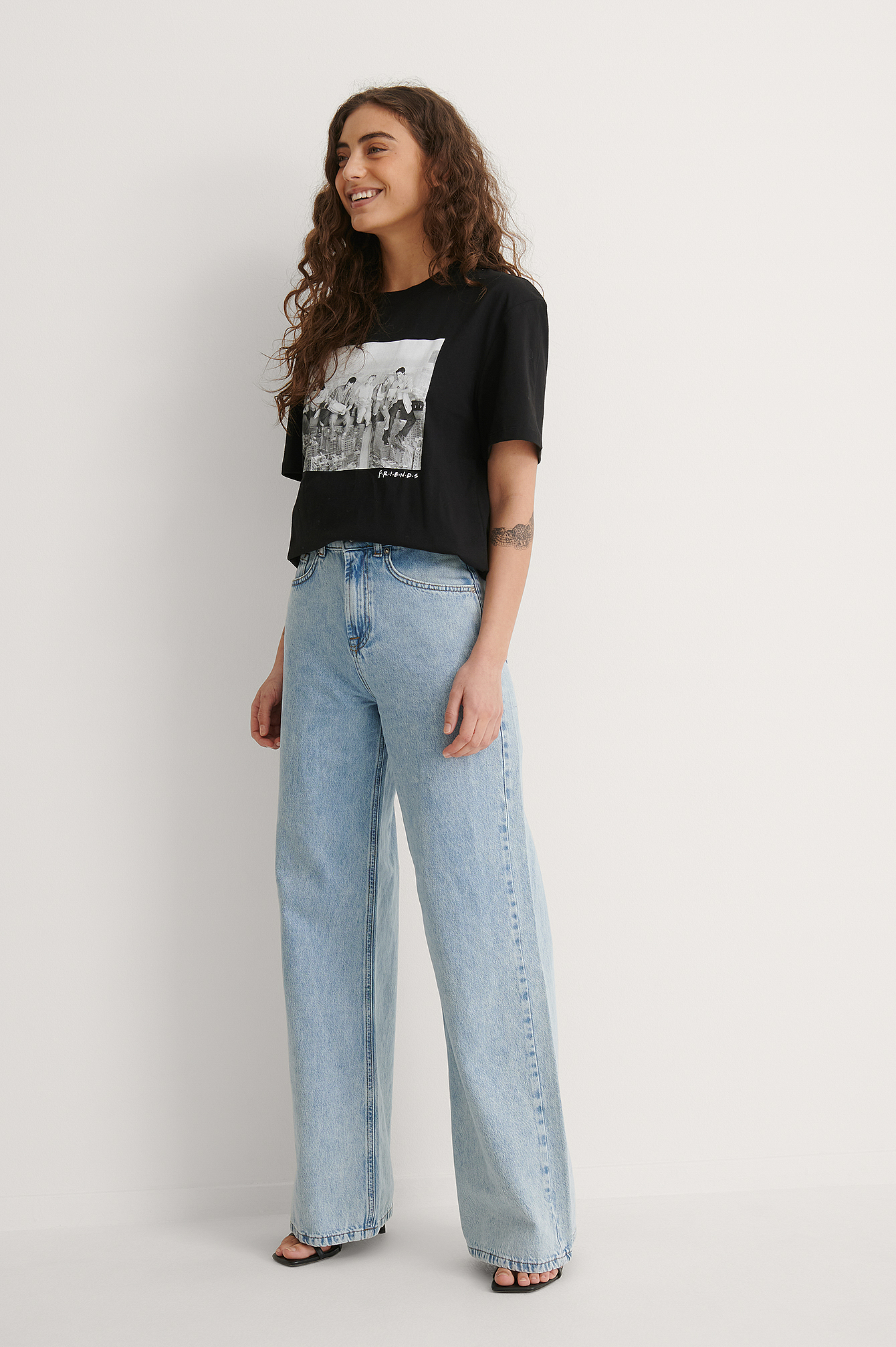 Black New York Biologique T-shirt Unisexe Imprimé FRIENDS