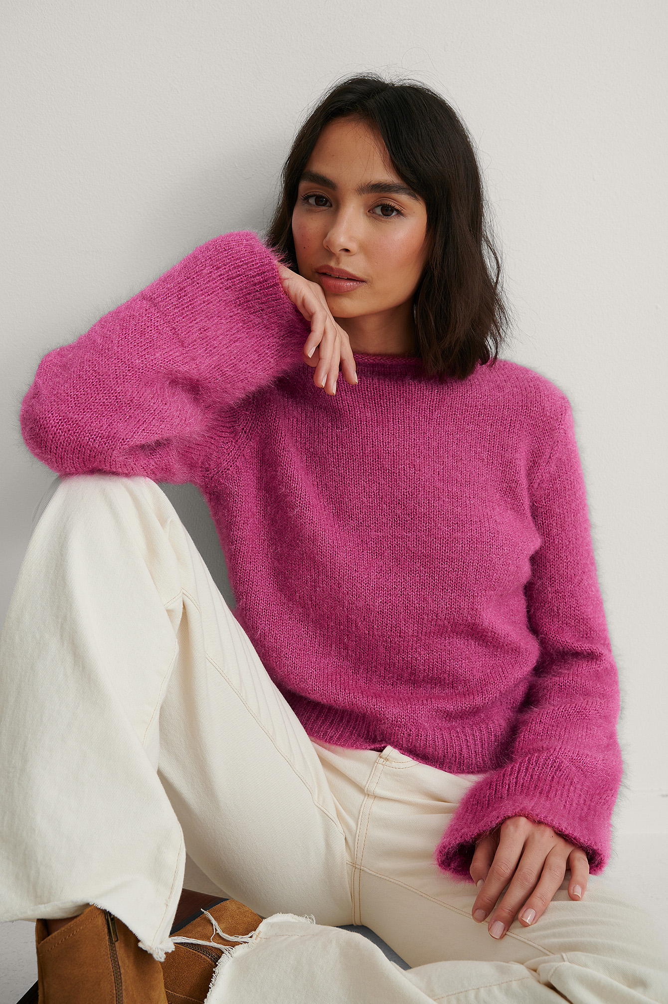 Fuchsia Pull En Tricot Moelleux