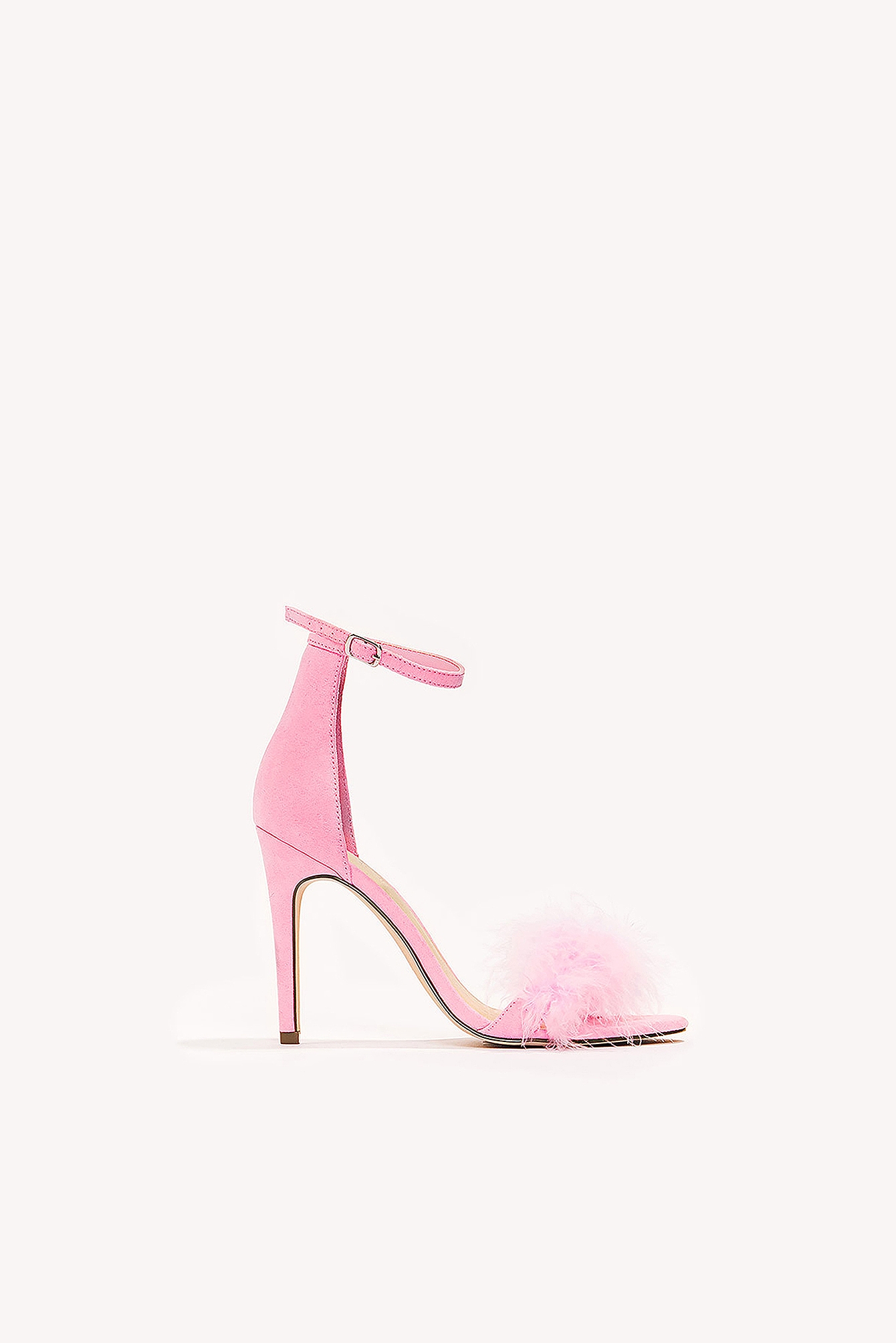 Pink High Heel Fur Sandalett