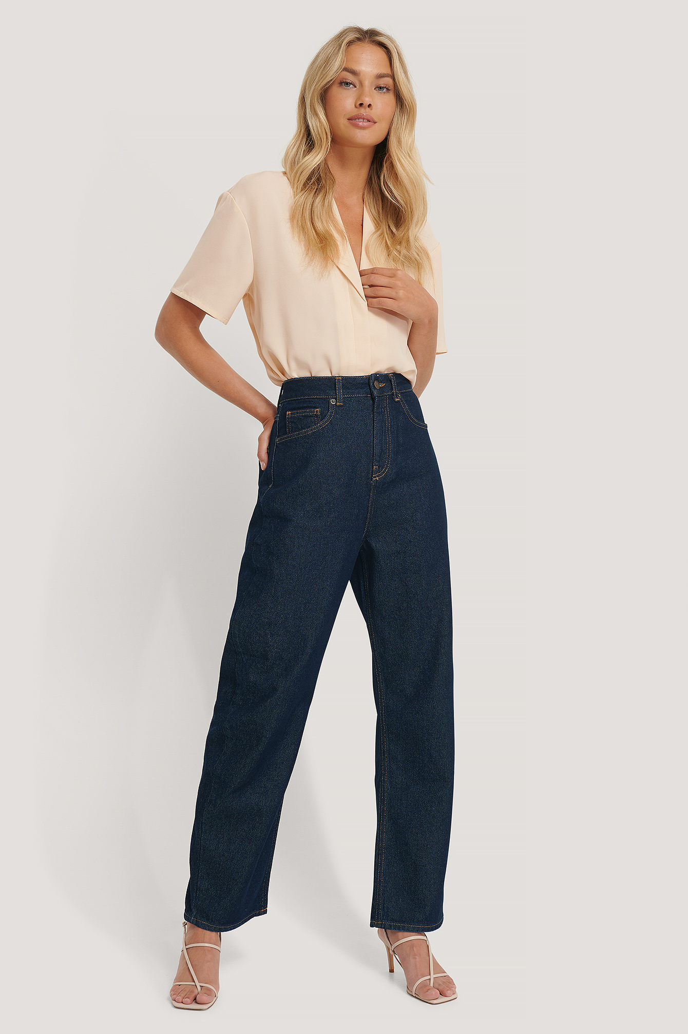 Dark Blue High Waist Oversized Jeans
