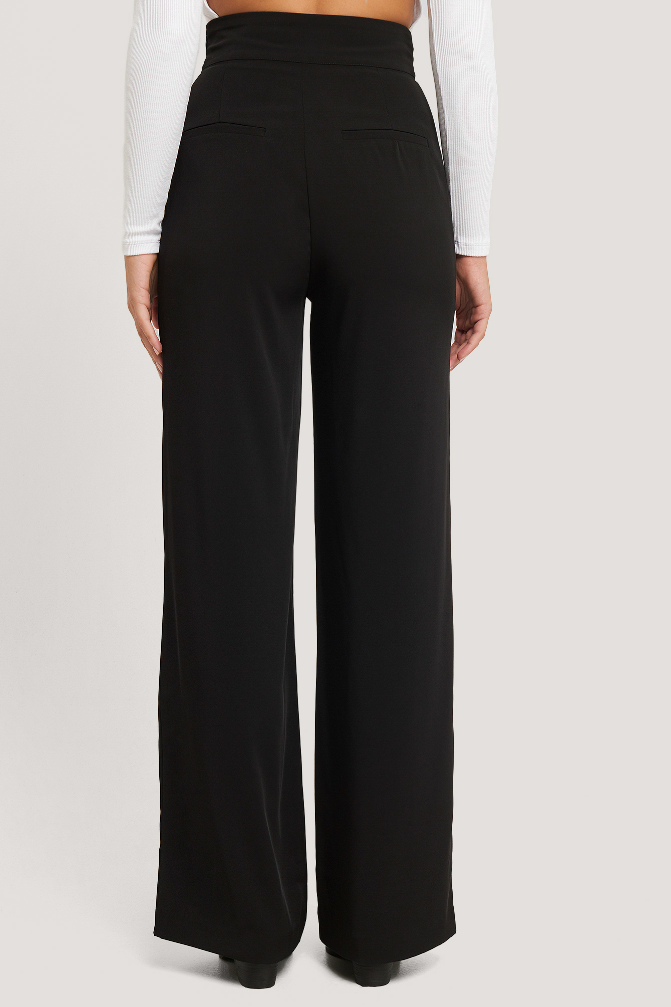High Waisted Wide Leg Suit Pants Noir 