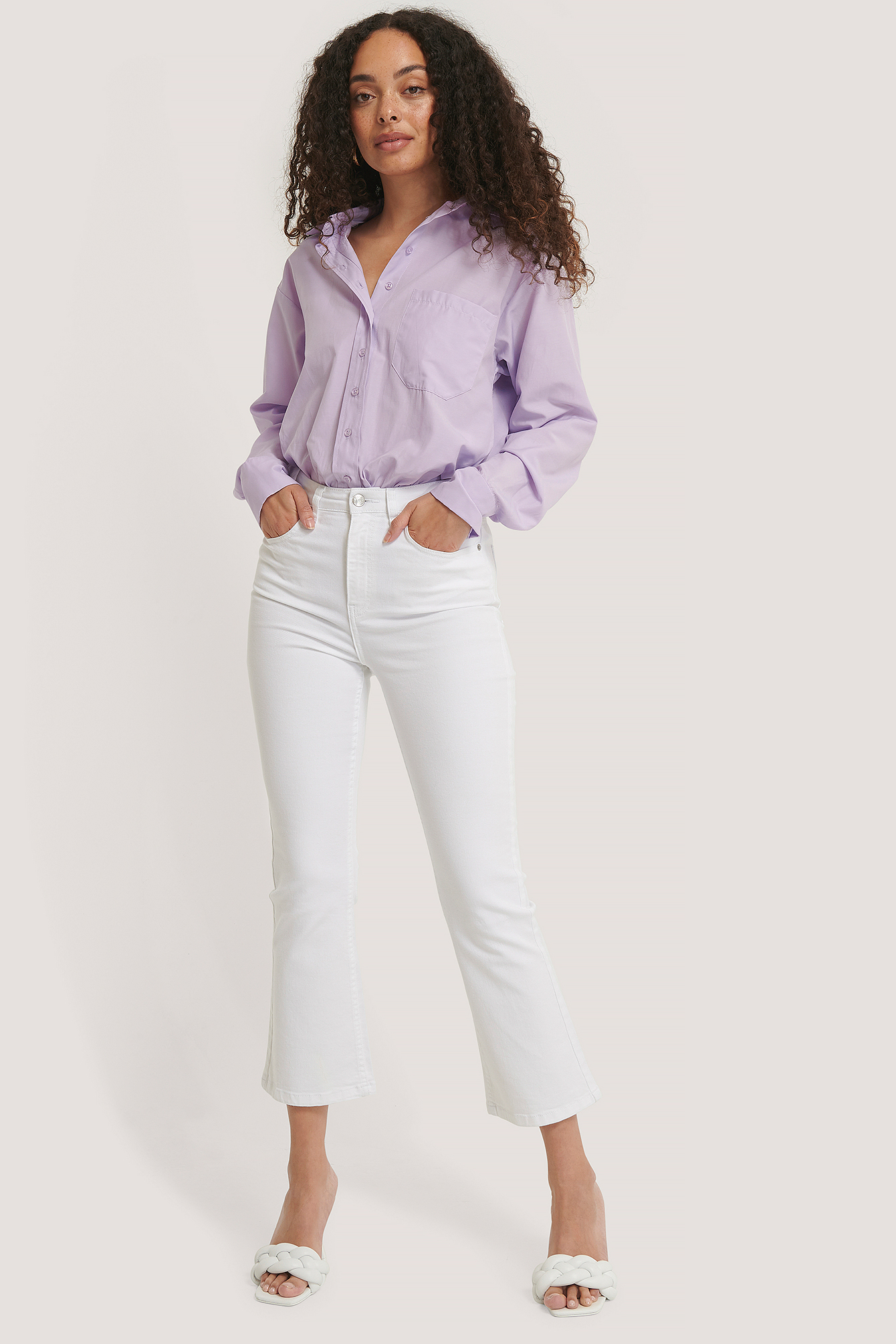 White Jean Slim Évasé