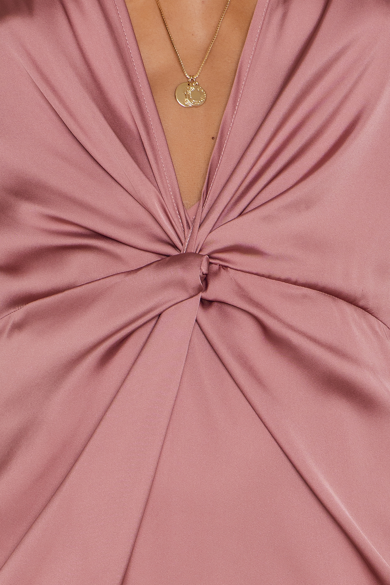 Pink Terracotta Kimono Sleeve Knot Dress