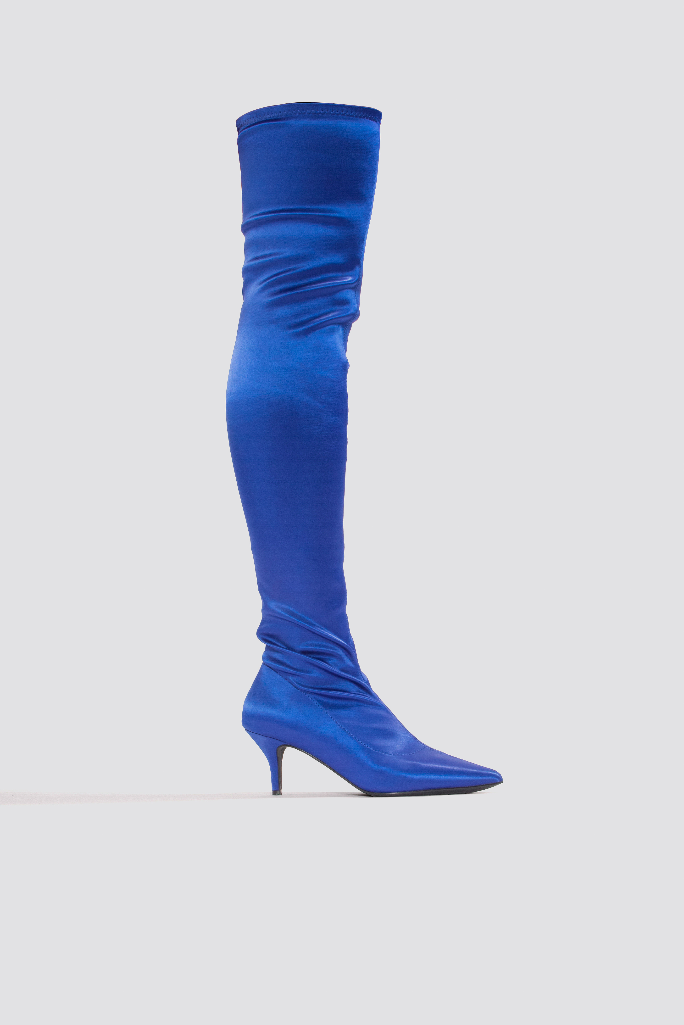 Cobalt NA-KD Shoes Knee High Satin Sock Boot