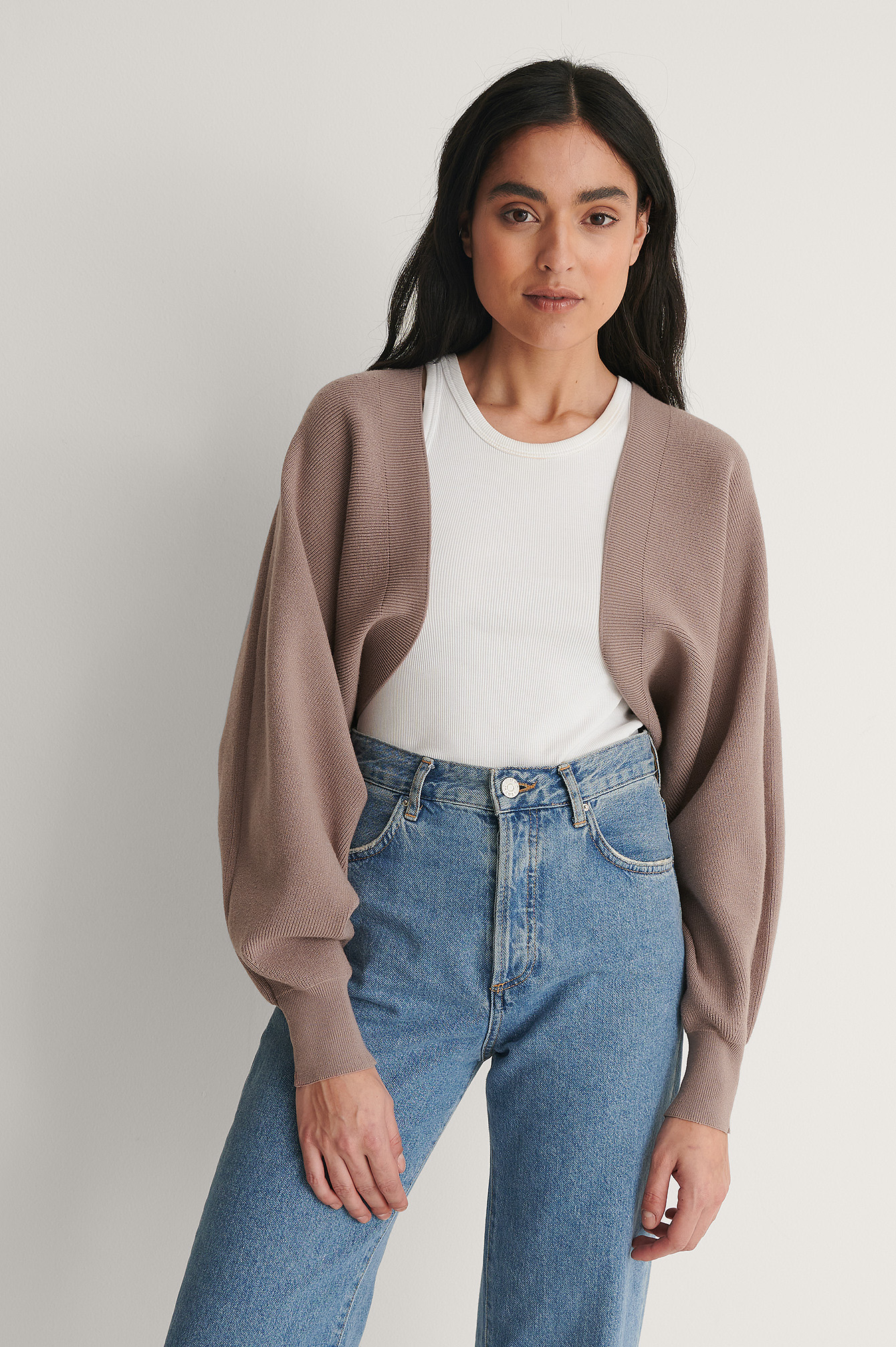 Nougat Knot Detail Knitted Bolero