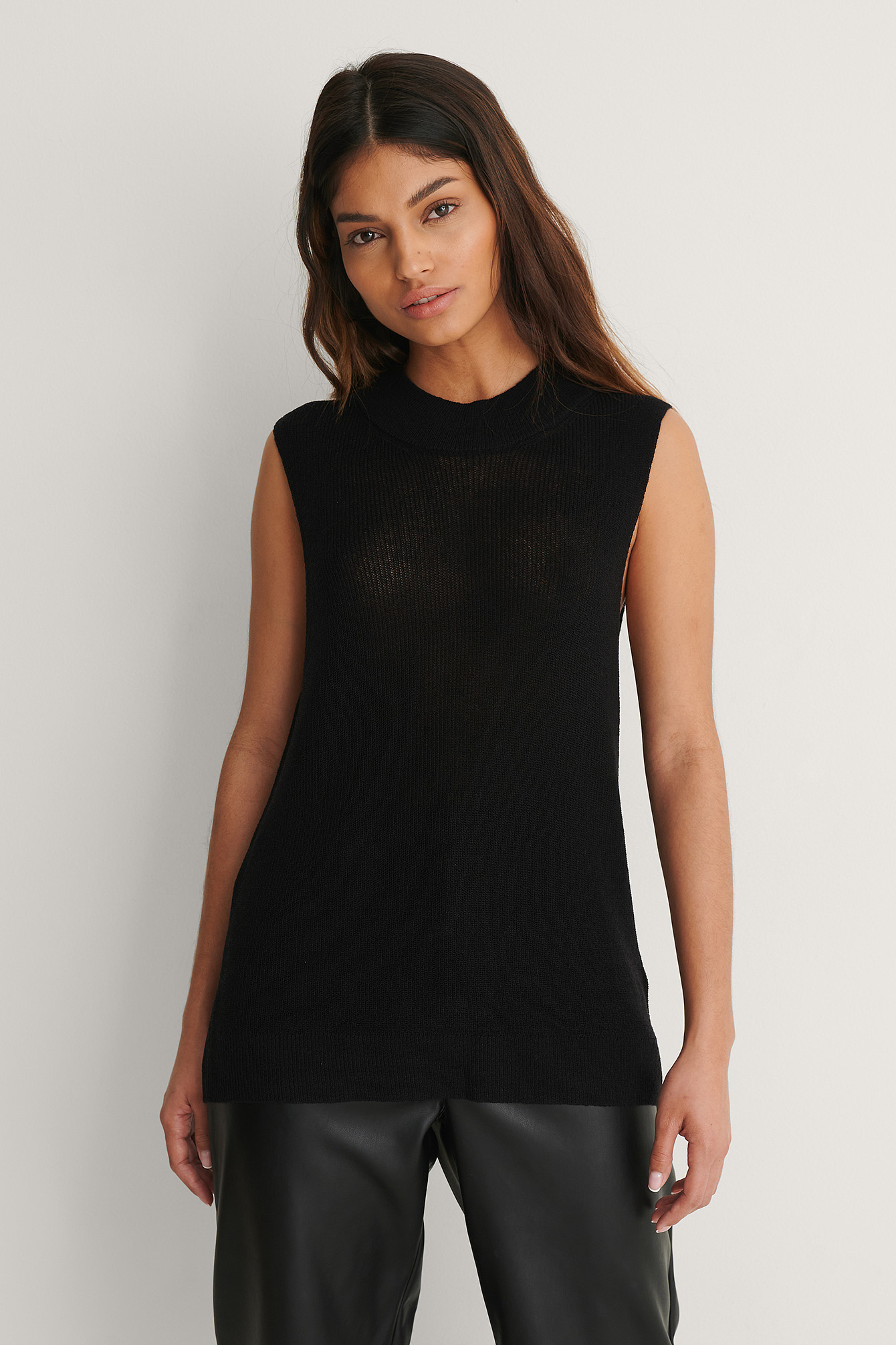 Black Léger Veste En Maille