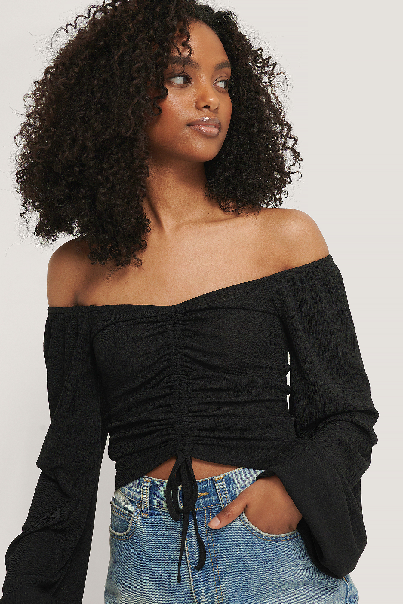 Black Haut Avec Cordon De Serrage