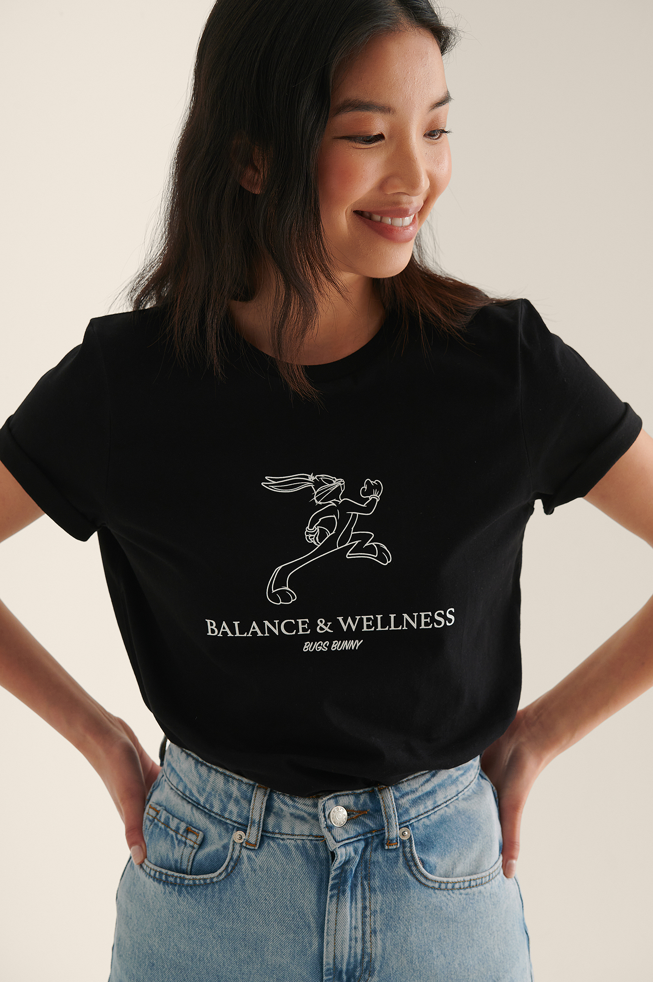 Black Wellness Biologique T-shirt Basique Looney Tunes