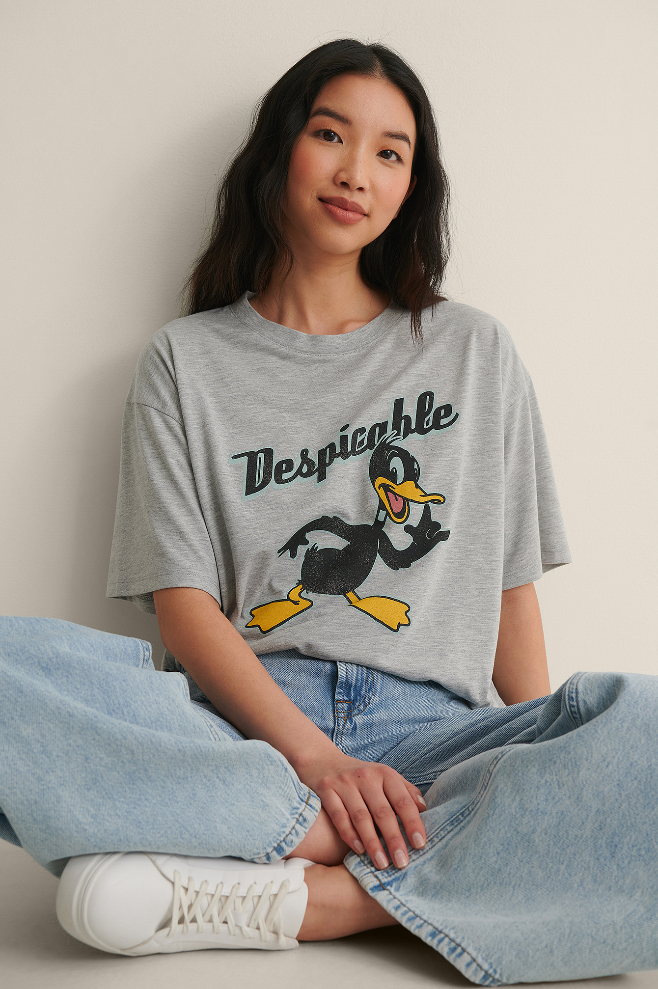 Grey Melange Daffy Tee-shirt grande taille Looney Tunes