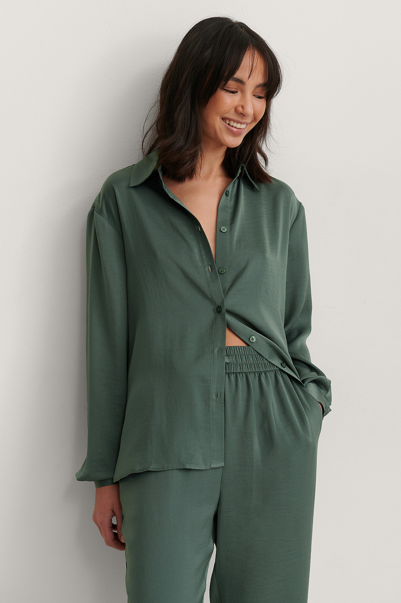 Green Chemise Coupe Ample