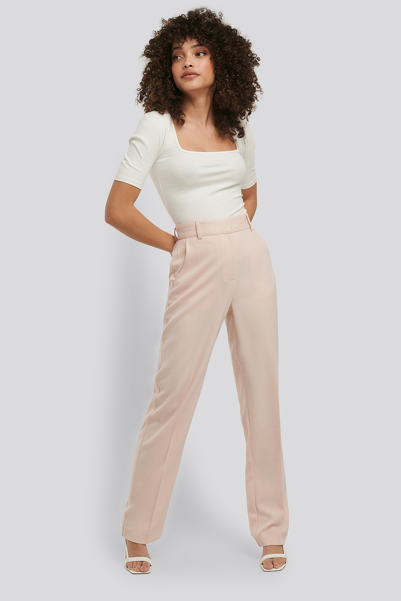 Cream Pantalon De Costume