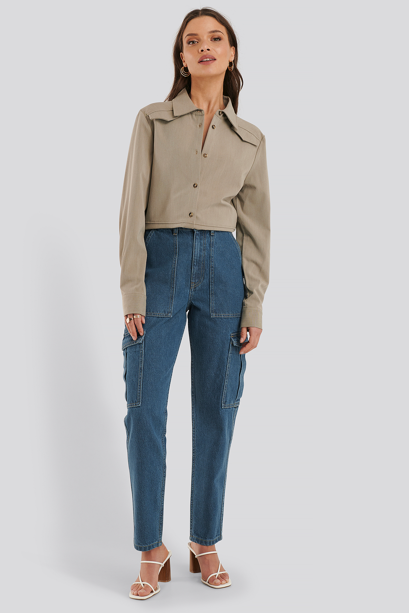 Mid Blue Jean Taille Mi-Haute