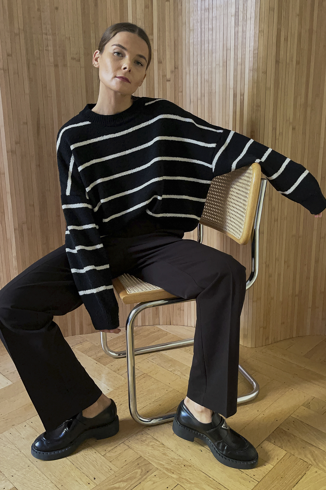 Pantalon de costume taille mi-haute Noir