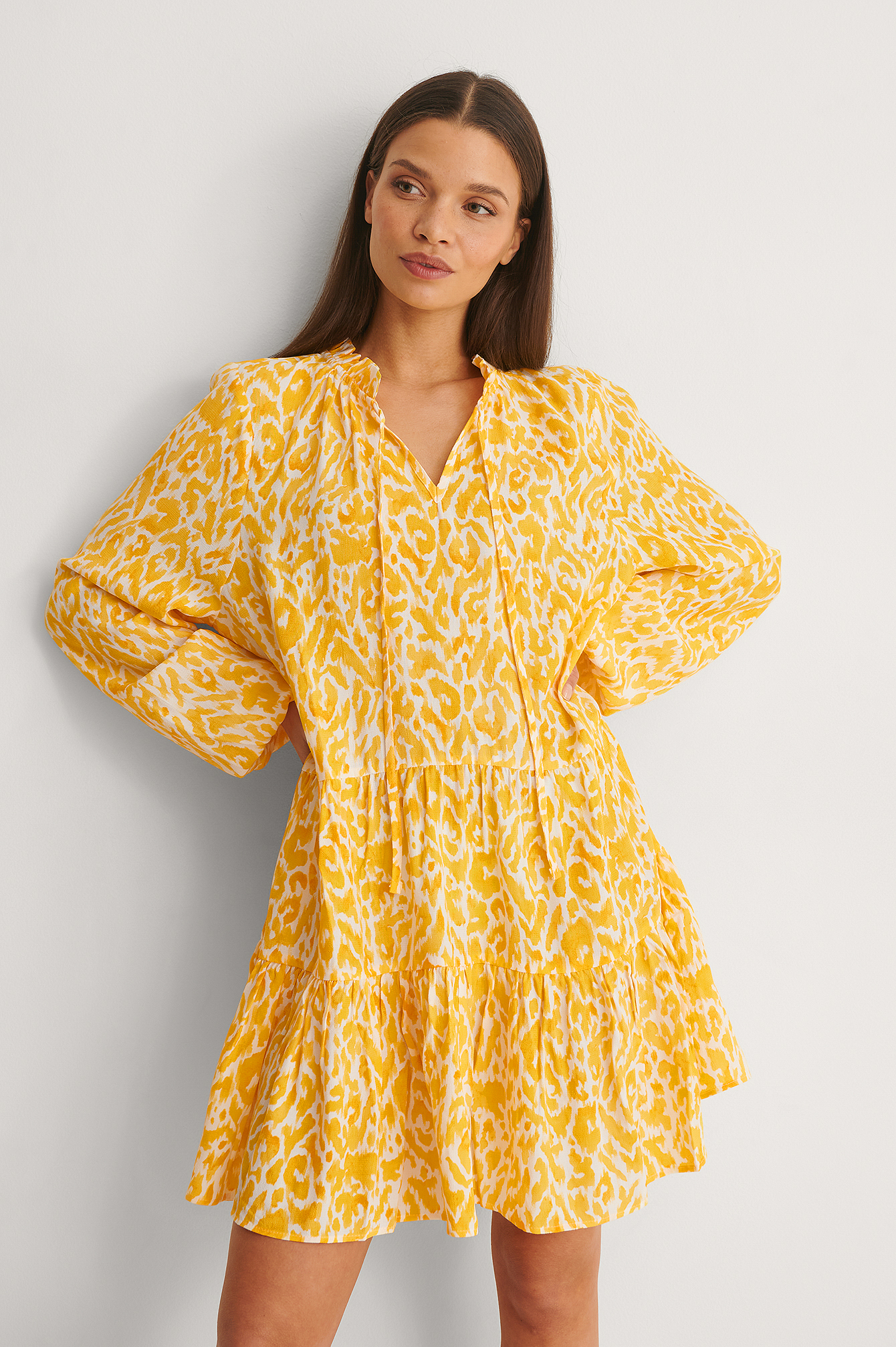 Yellow Print Robe Mini