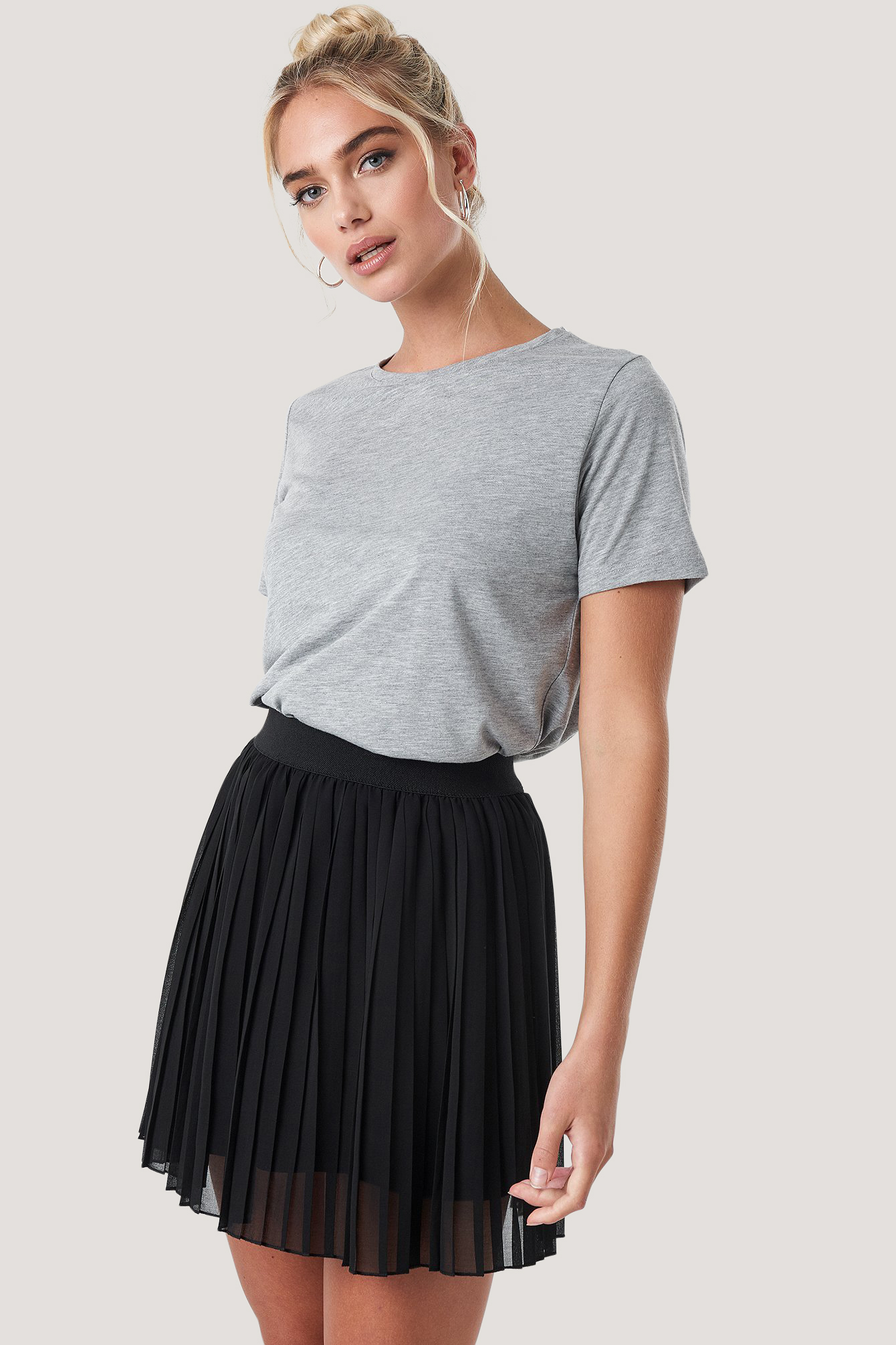 Black NA-KD Mini Pleated Skirt
