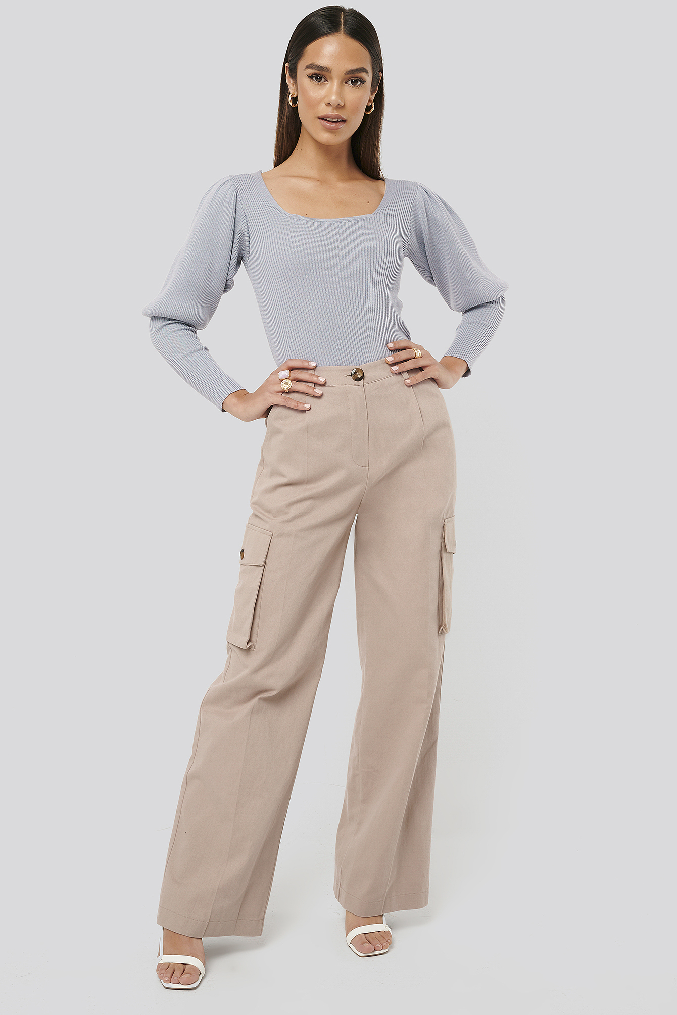 Pale Mauve Big Pocket Cargo Pants