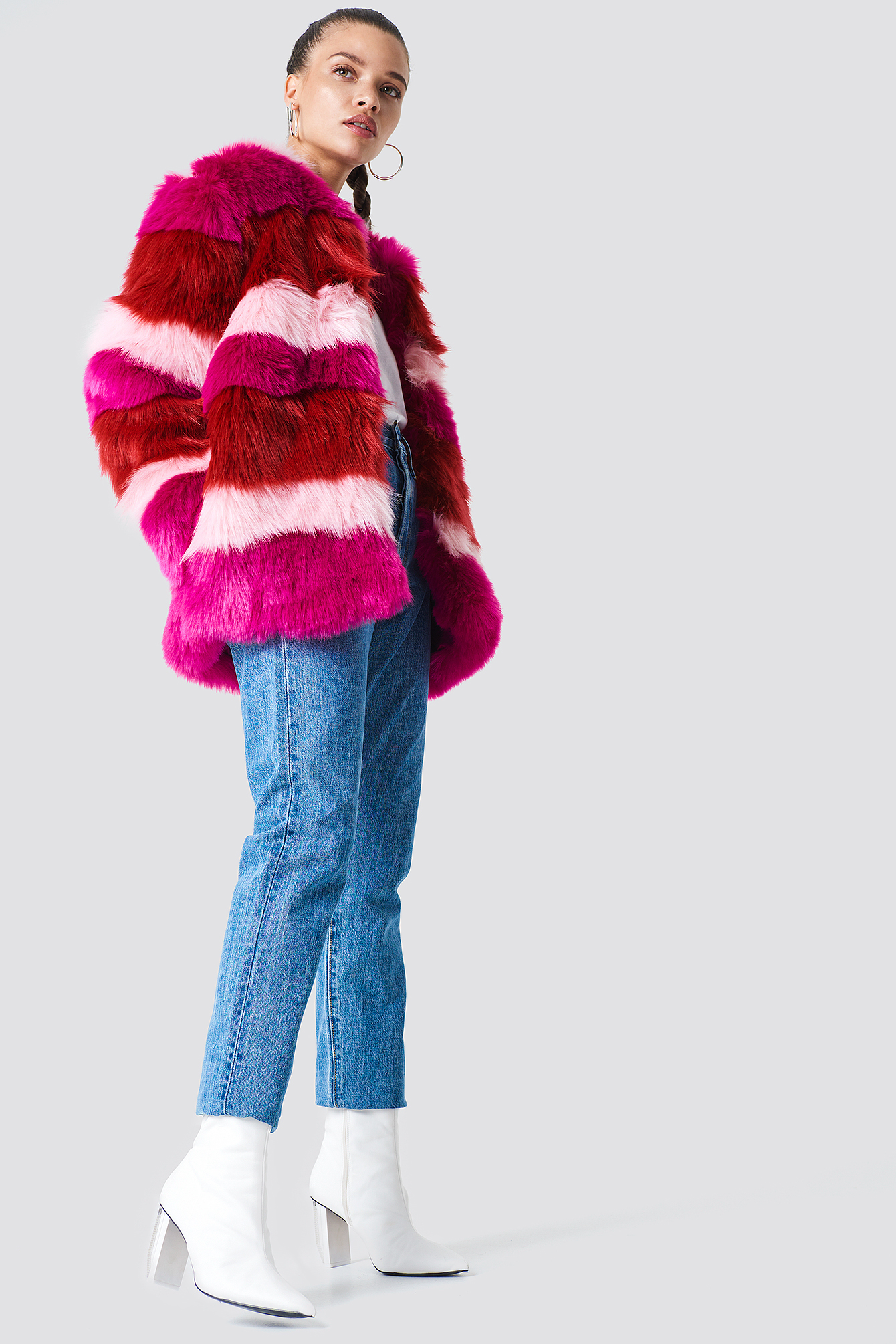 multi faux fur jacket
