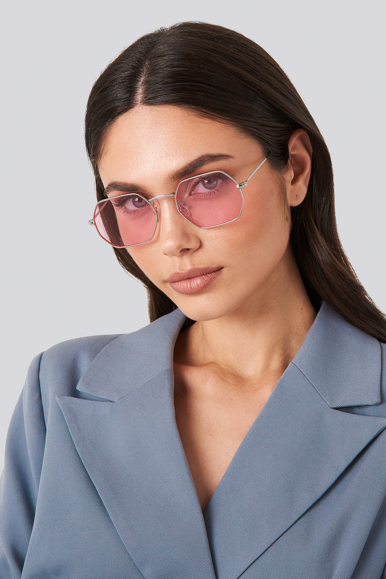 Pink NA-KD Accessories Octagon Sunglasses