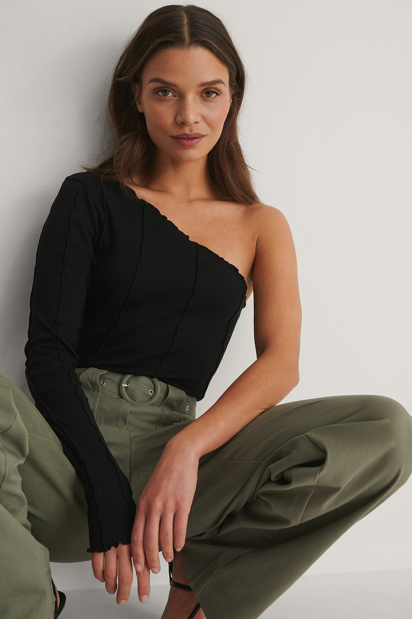 Black Haut À Une Épaule Avec Détail Babylock