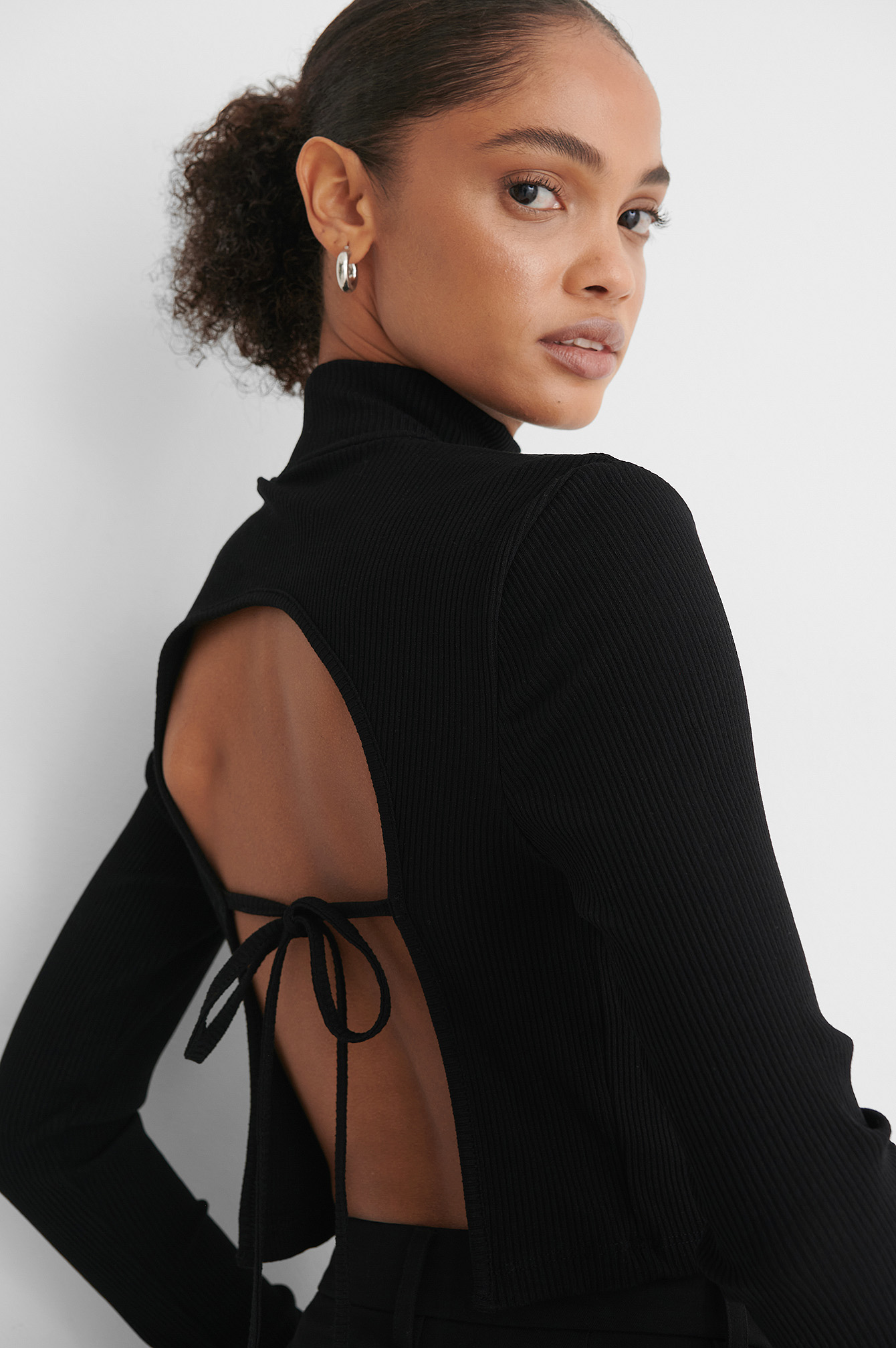 Black Haut Dos Nu Col Haut