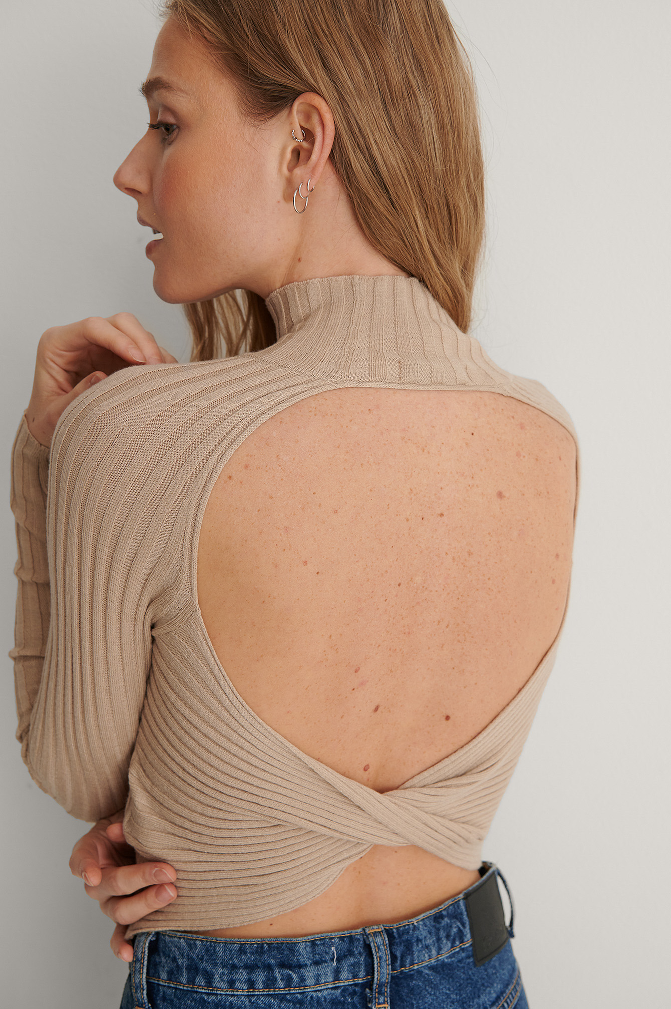 Light Beige Haut Côtelé