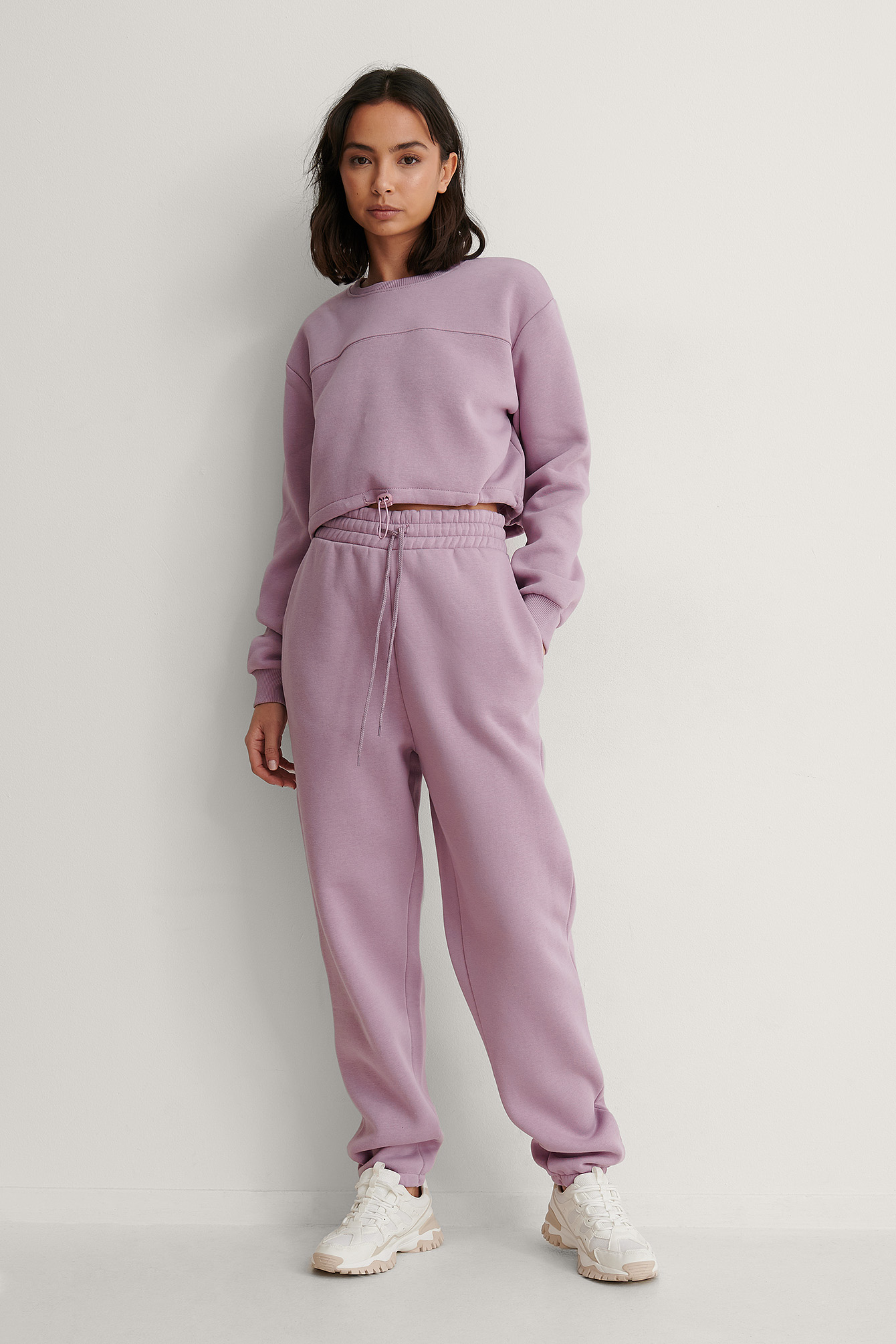 Dusty Lilac Pantalon De Survêtement Fuselé Brossé Biologique