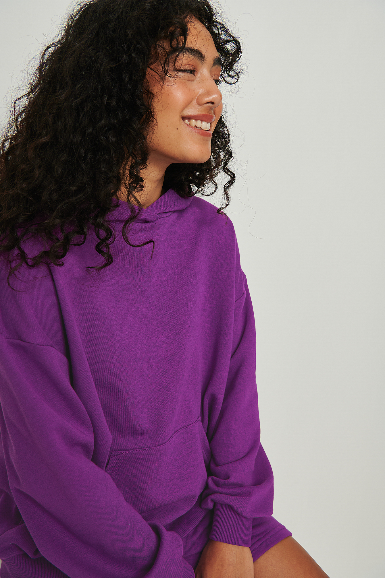 Purple Sweatshirt À Capuche Bio Surdimensionné Avec Poche