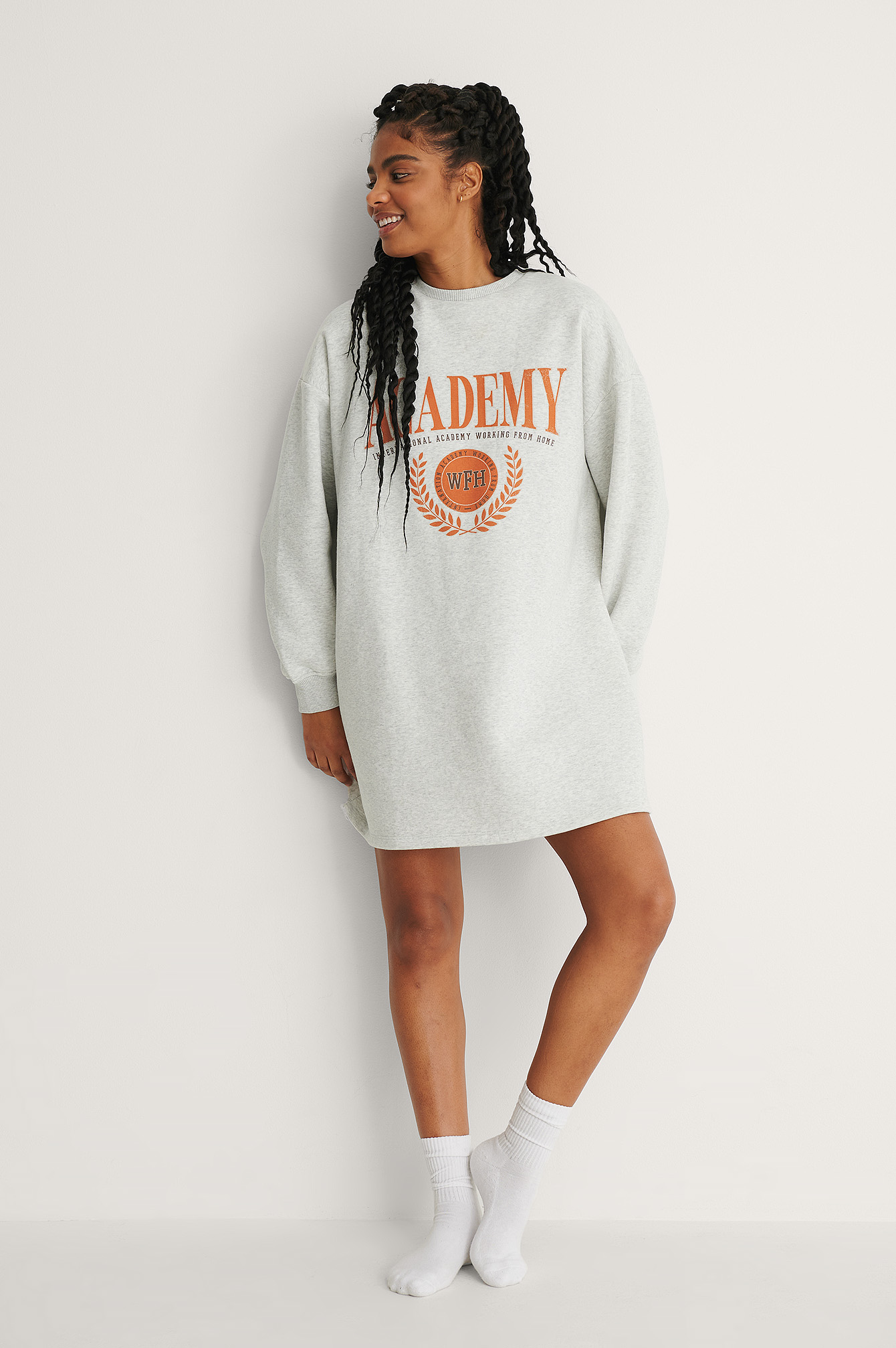 Grey Melange Biologique Robe Sweatshirt