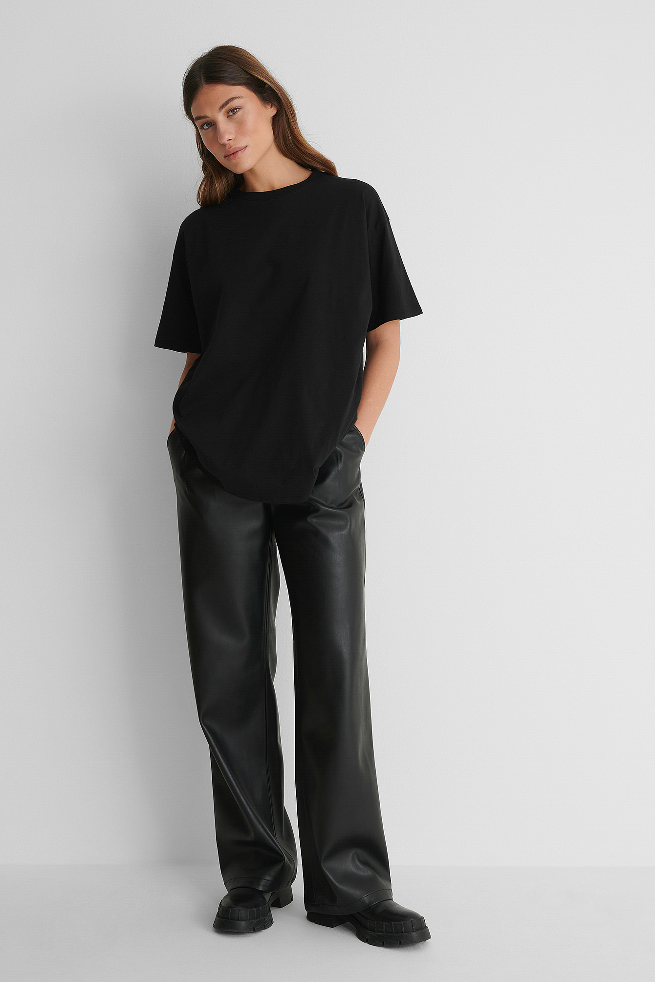 Black Biologique Tee-shirt Surdimensionné