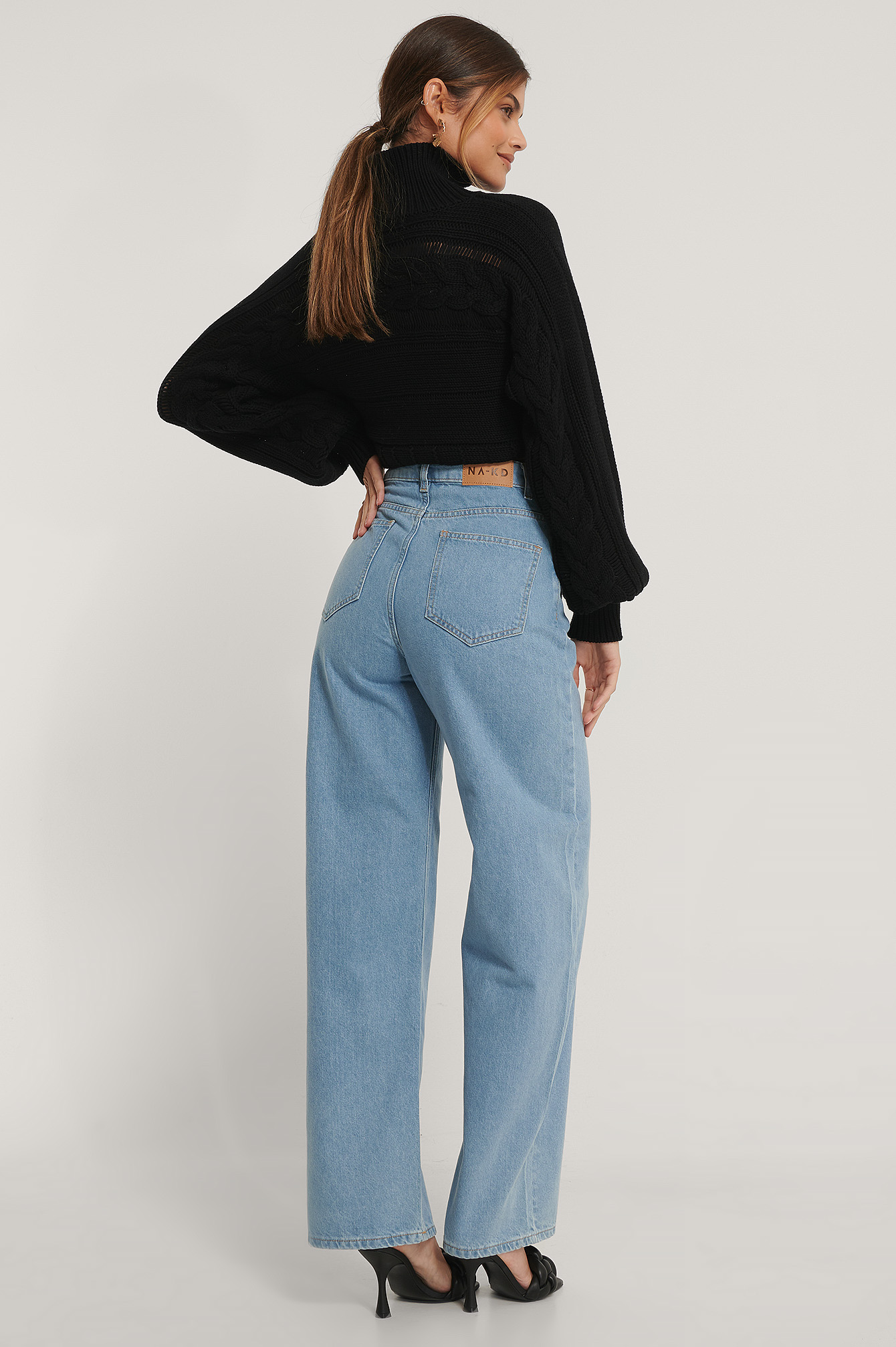 Jean large taille haute