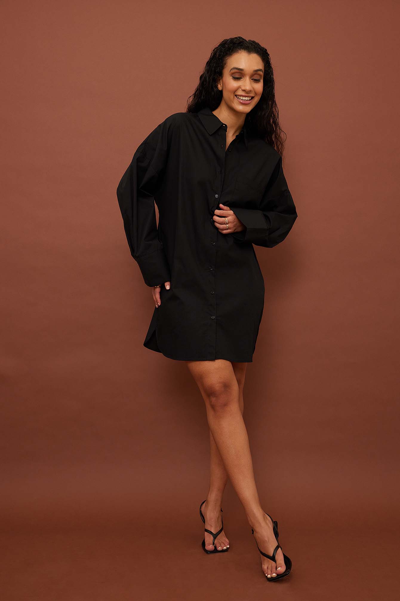 Black Robe chemise surdimensionnée en coton biologique