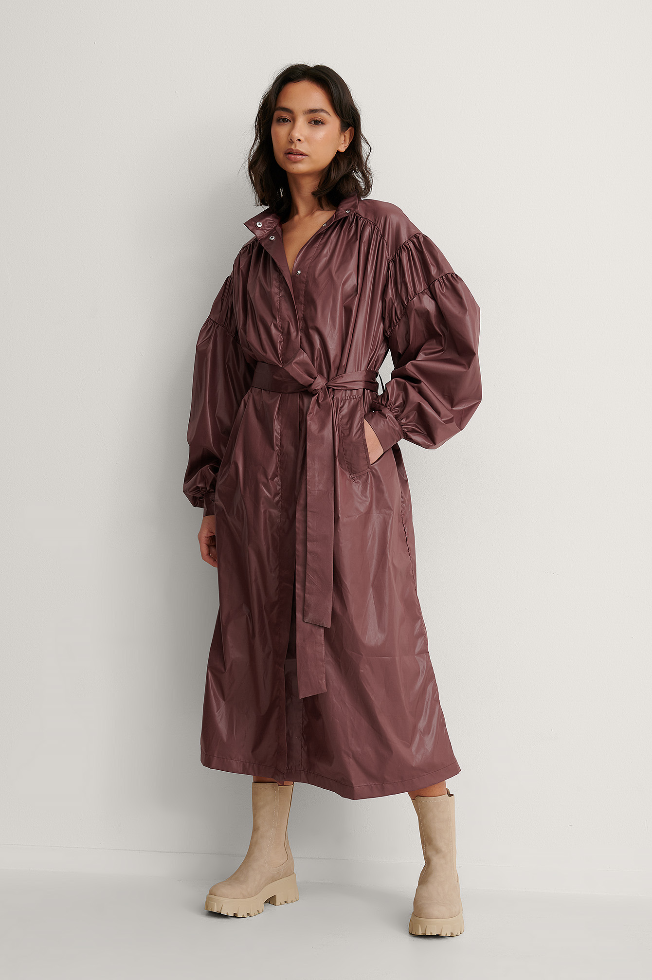 Burgundy Manteau Oversize