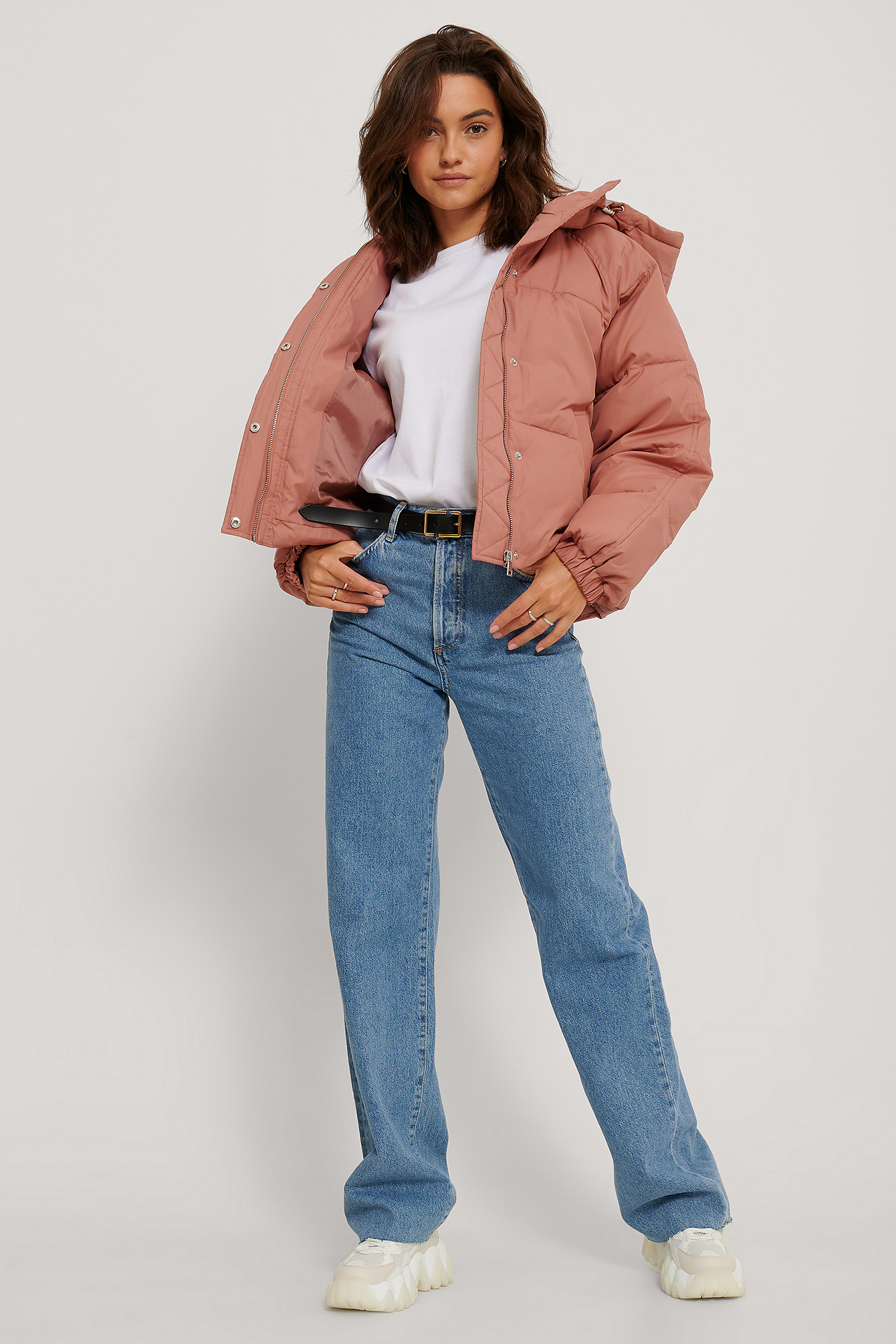 Dusty Rose Veste Rembourrée À Cordon