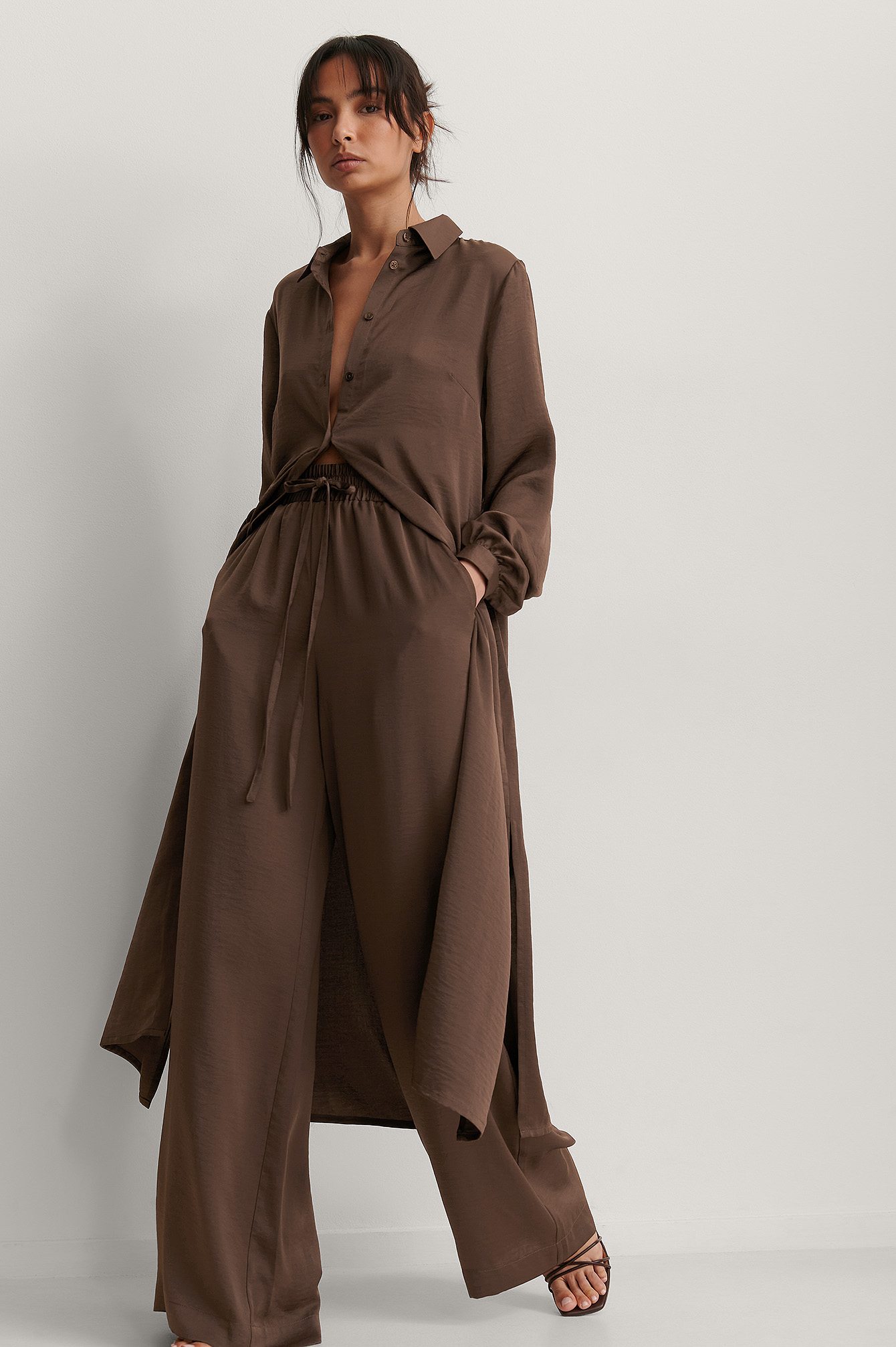 Brown Pantalon Palazzo