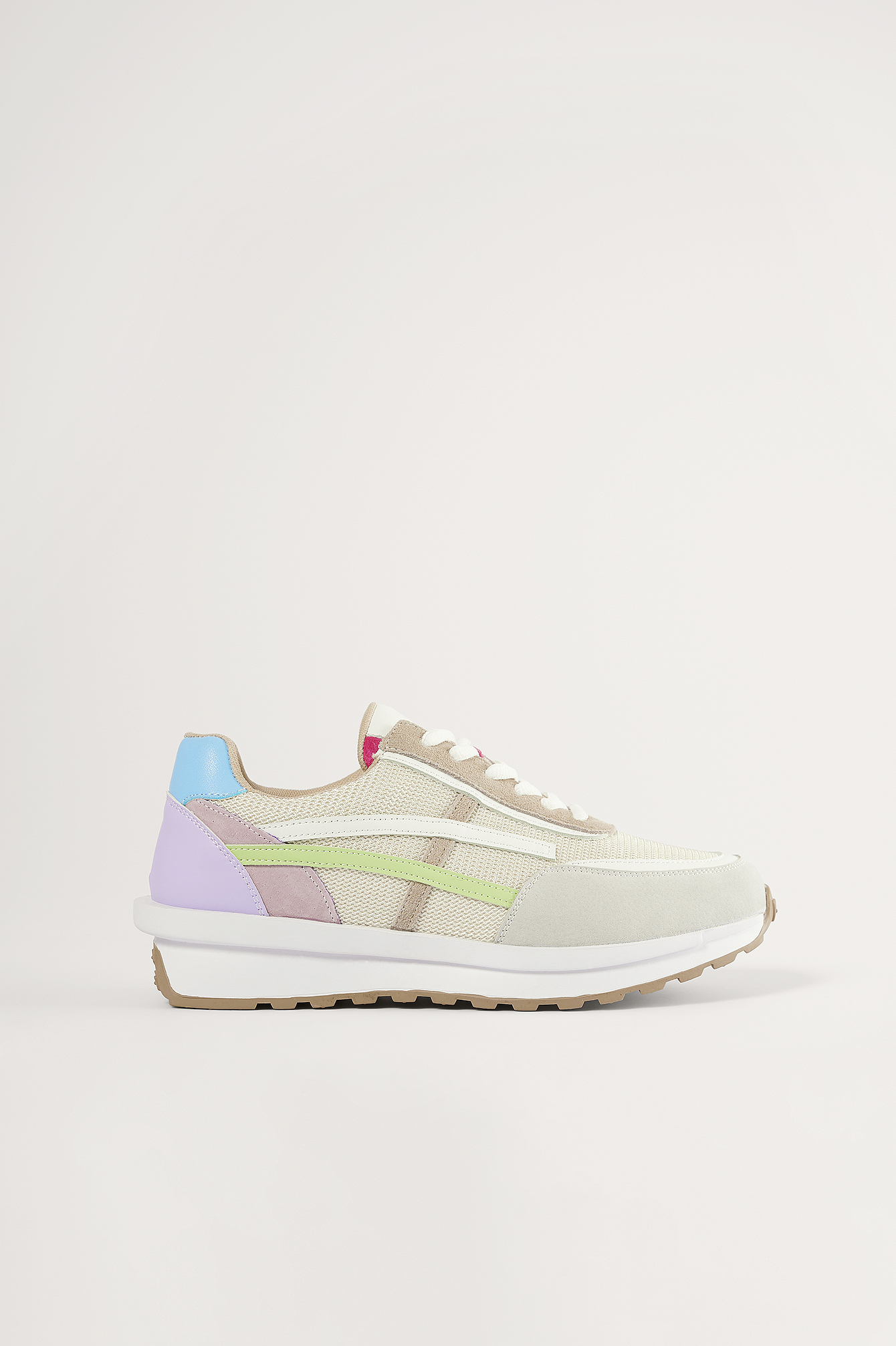 Multicolor Pastel Detail Retro Sneakers